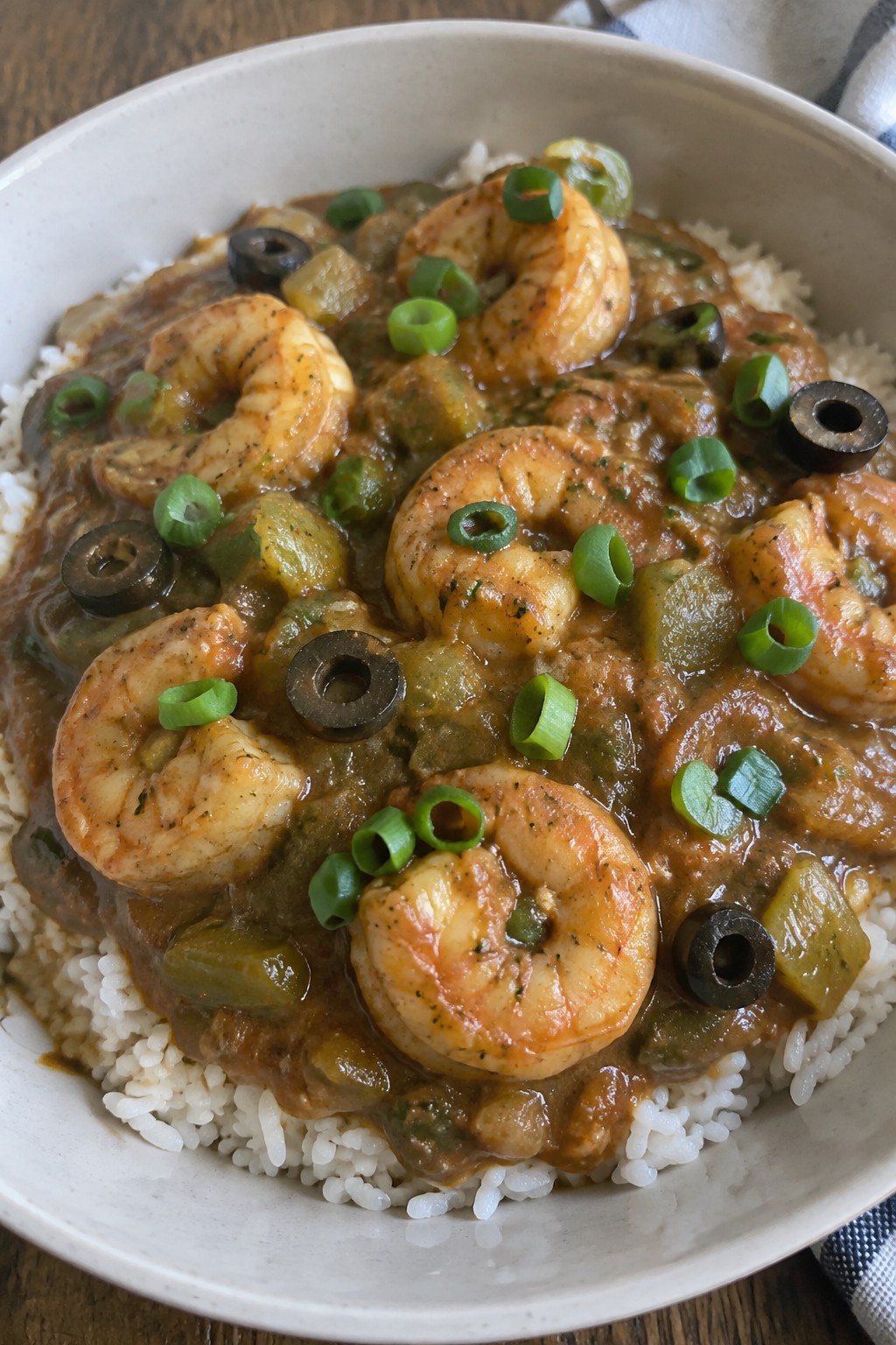 Creepy Crawly Shrimp Étouffée over Rice