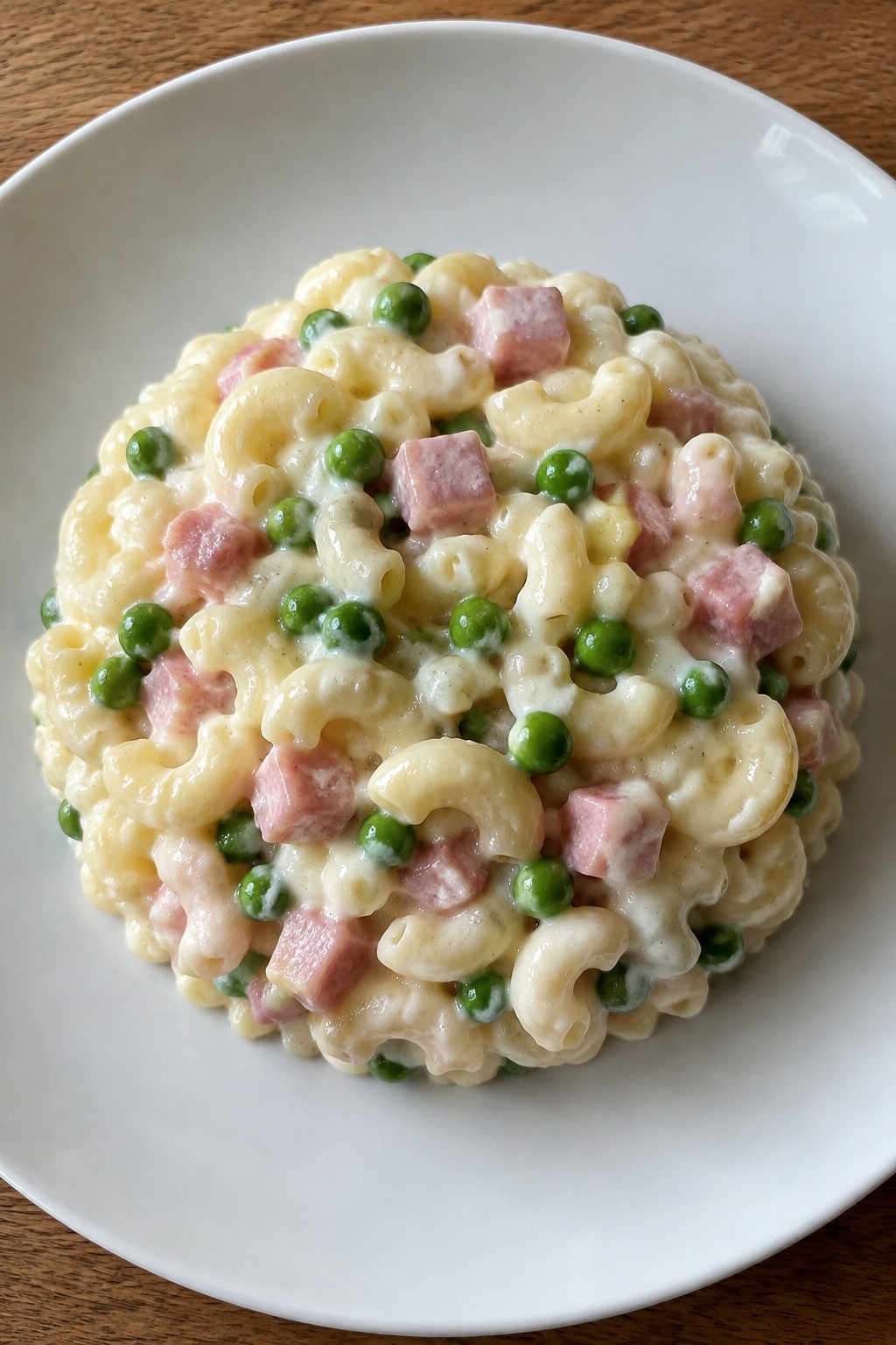 Full Moon Macaroni and Cheese with Ham and Peas
