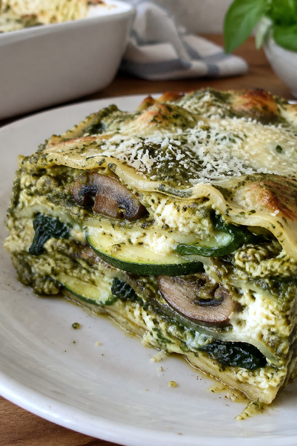 Haunted House Vegetable Lasagna with Pesto