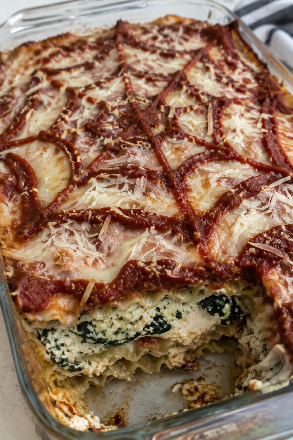 Spiderweb Lasagna with Ricotta and Spinach