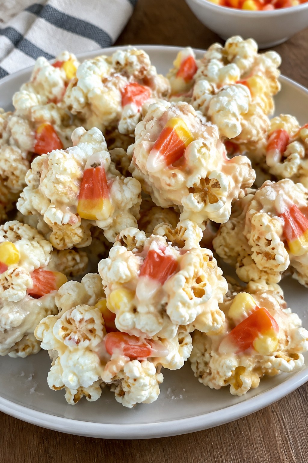 Candy Corn Popcorn Clusters