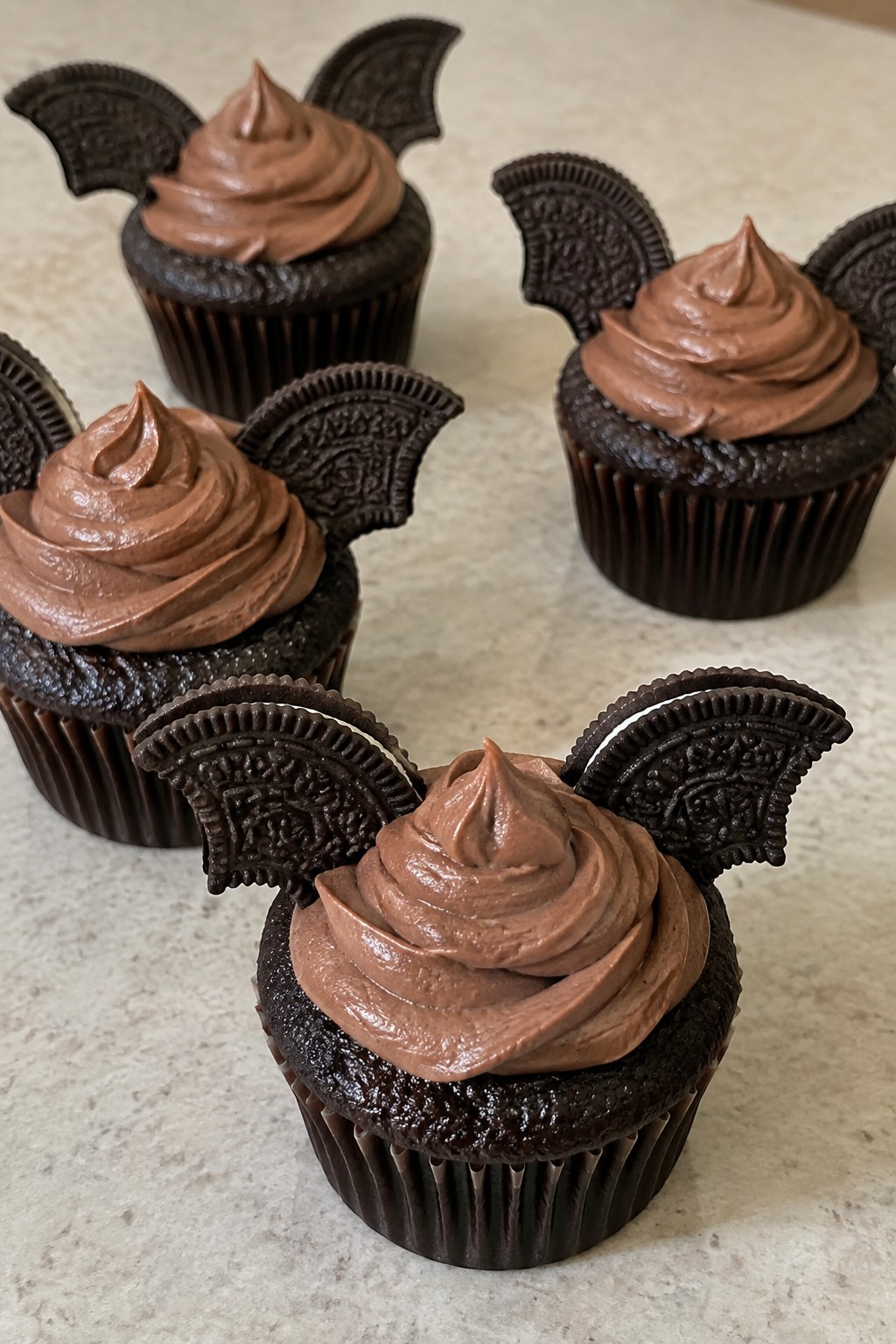 Bat Wing Chocolate Cupcakes