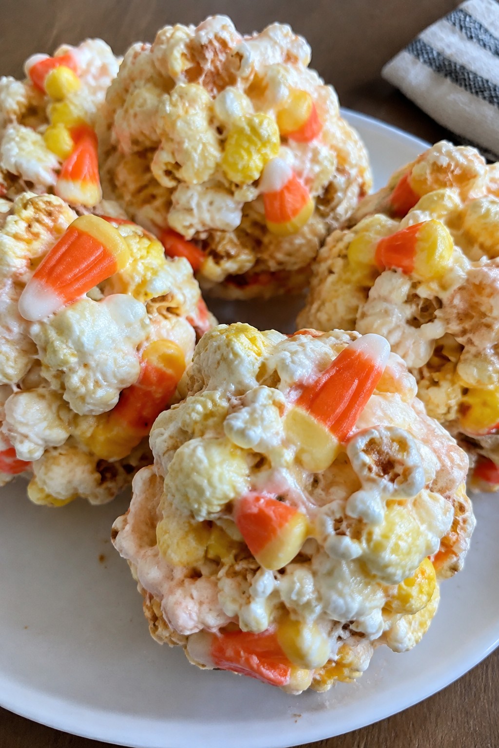Candy Corn Marshmallow Popcorn Balls