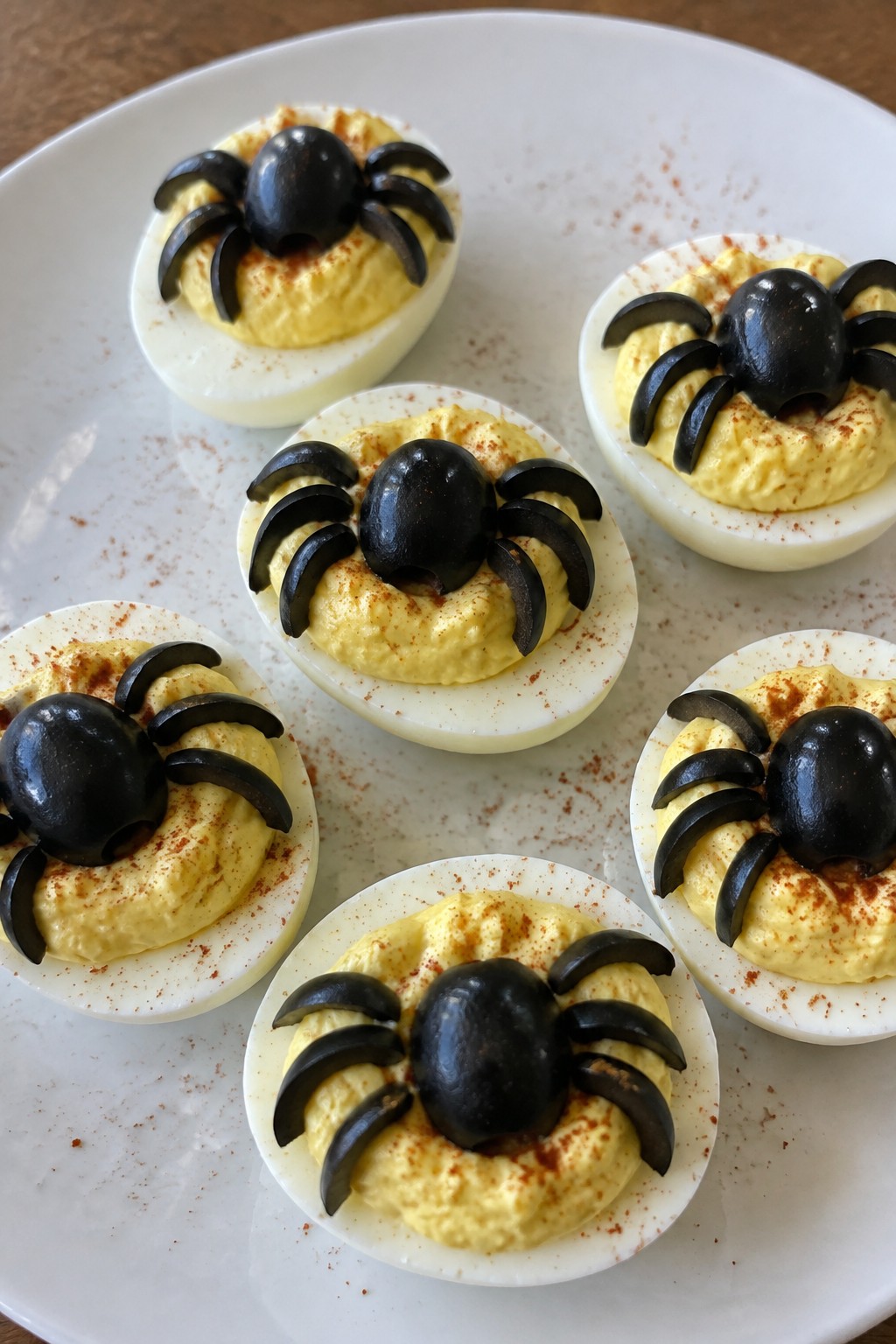 Olive Spider Deviled Eggs