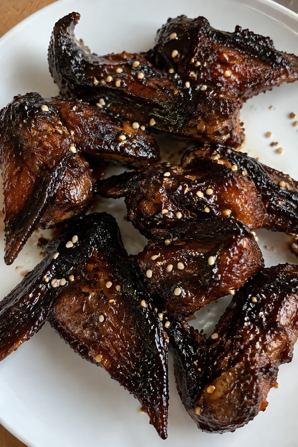 Bat Wing Chicken Wings with Spicy Black Glaze