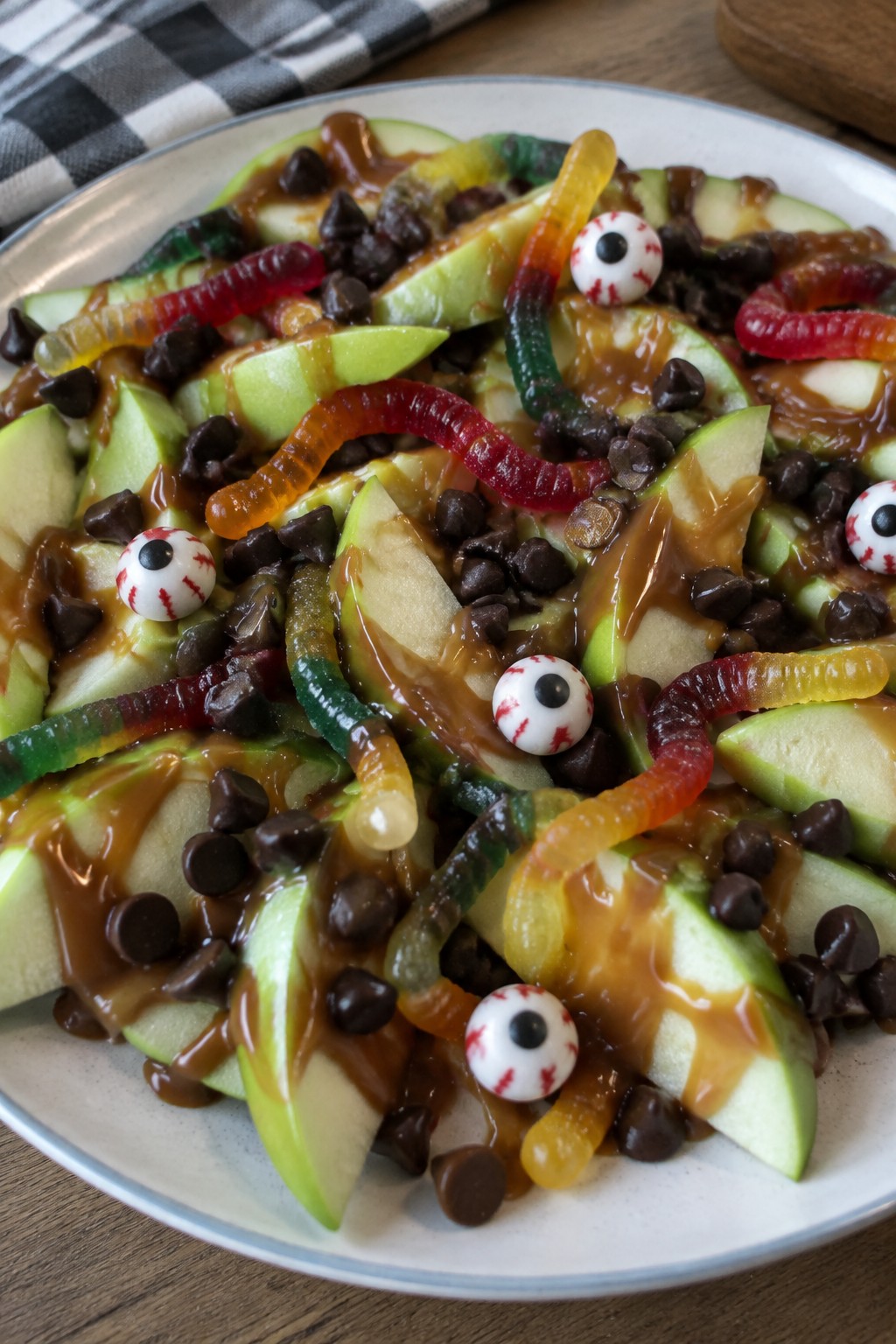 Creepy Crawler Caramel Apple Nachos