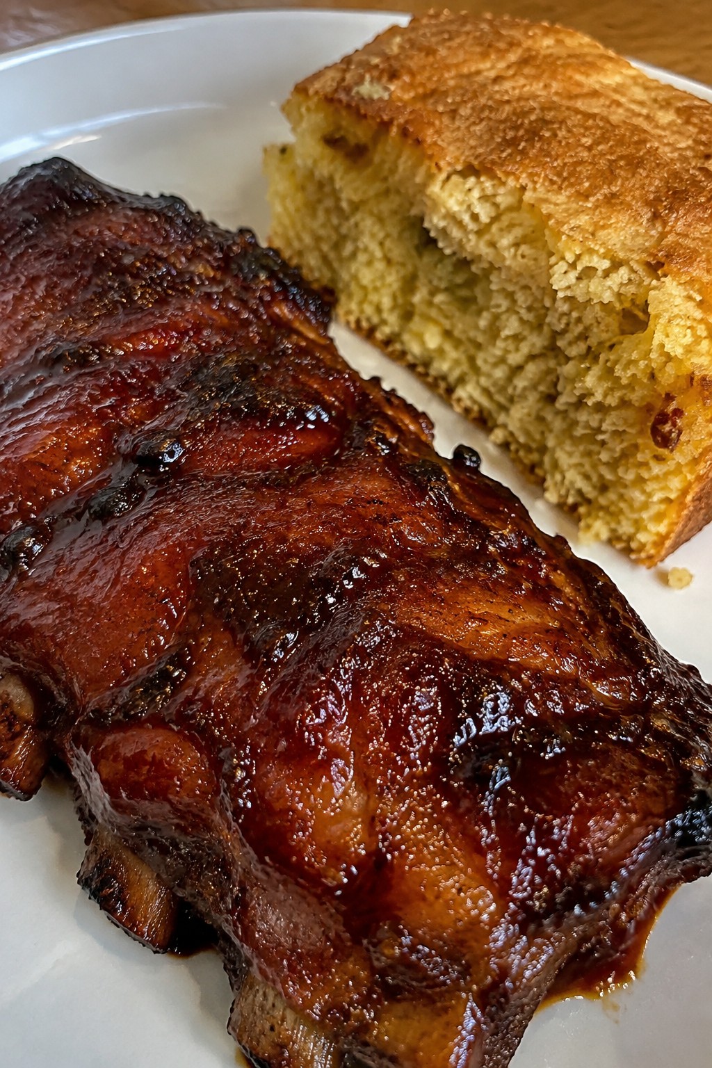 Skeleton BBQ Ribs with Bone Marrow Cornbread