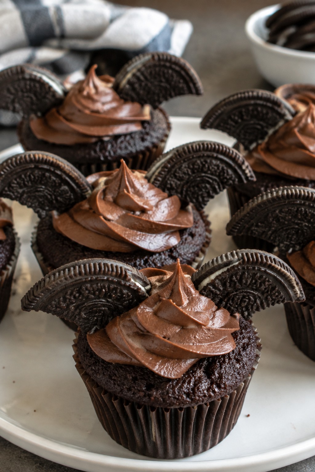 Bat Wing Dark Chocolate Cupcakes