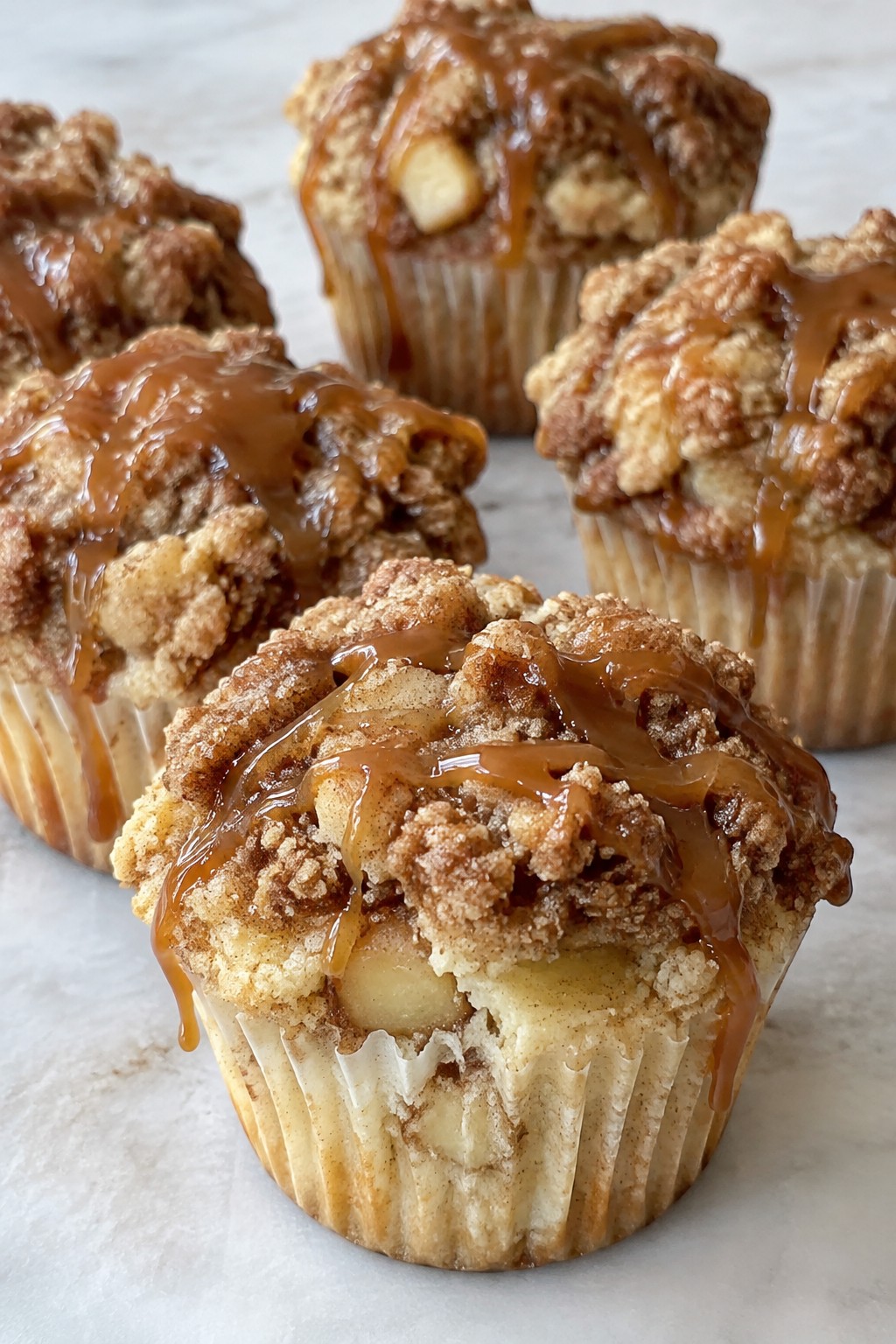 Caramel Apple Streusel Cupcakes