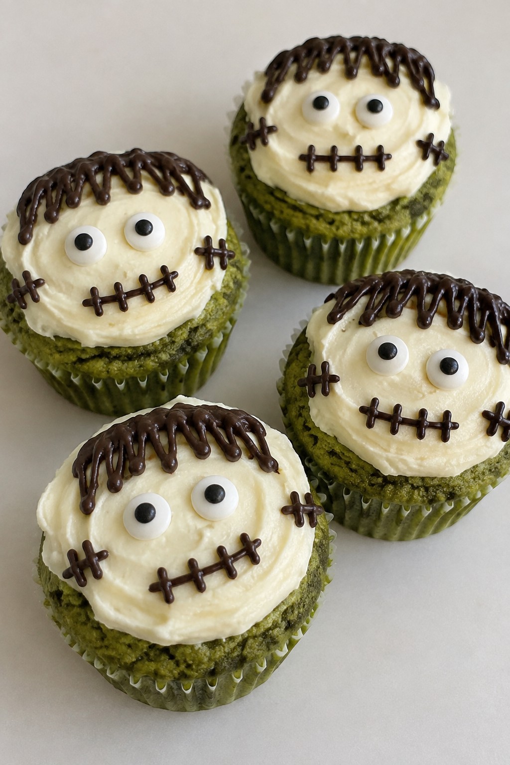 Frankenstein Green Tea Cupcakes
