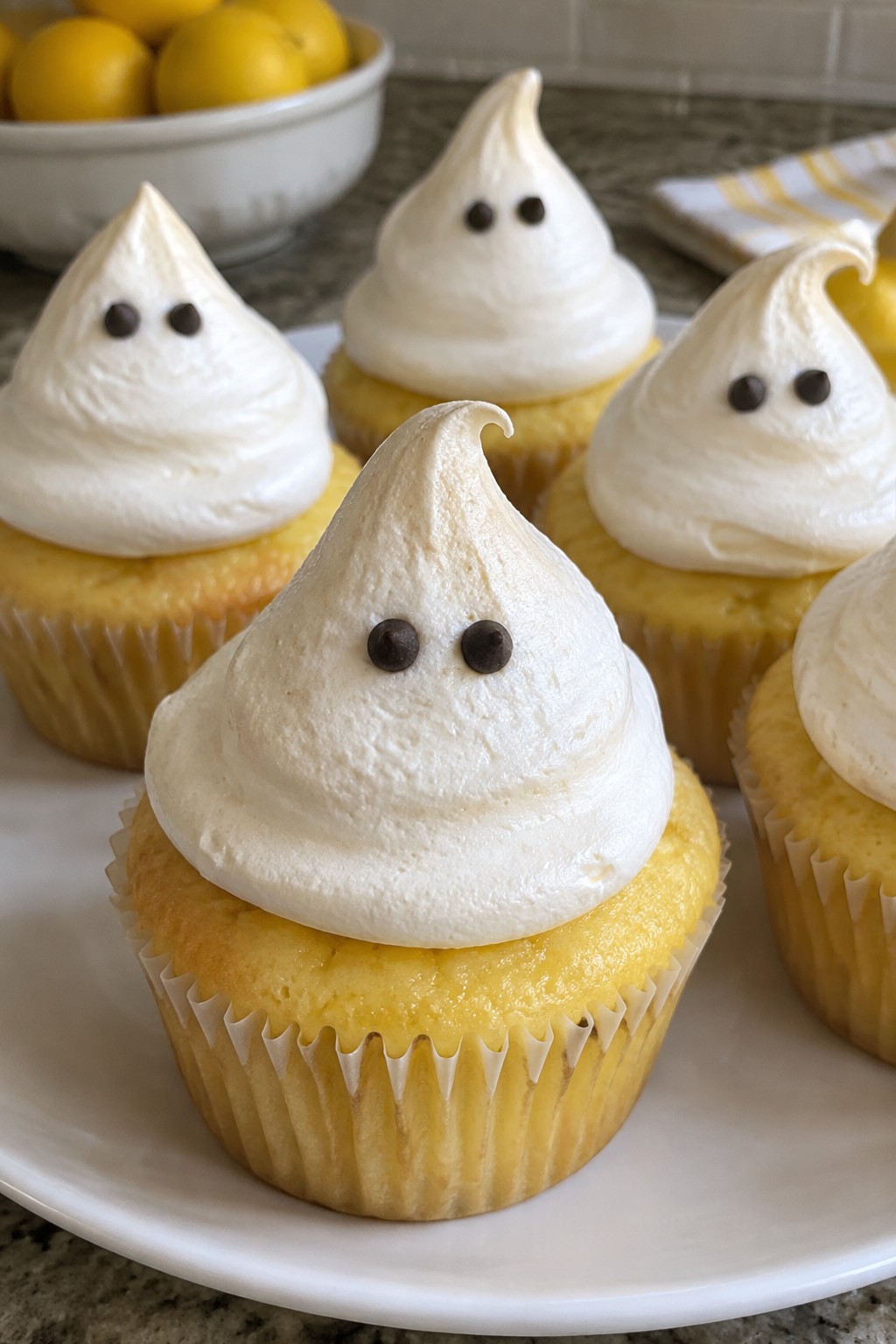 Ghostly Lemon Meringue Cupcakes