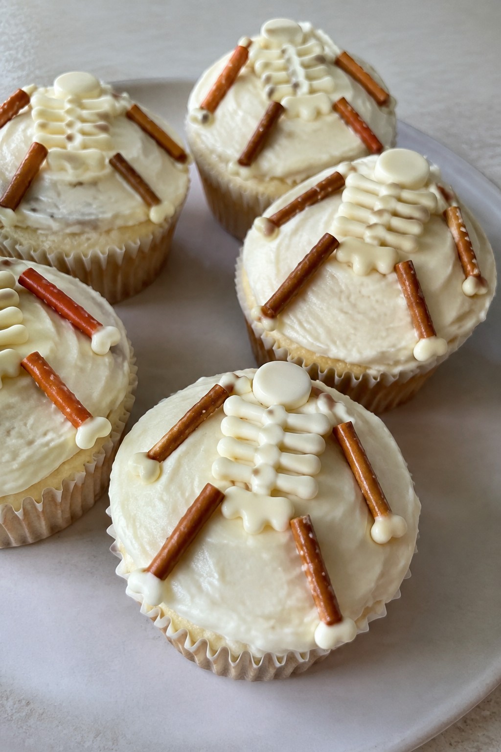Skeleton Bone White Chocolate Cupcakes