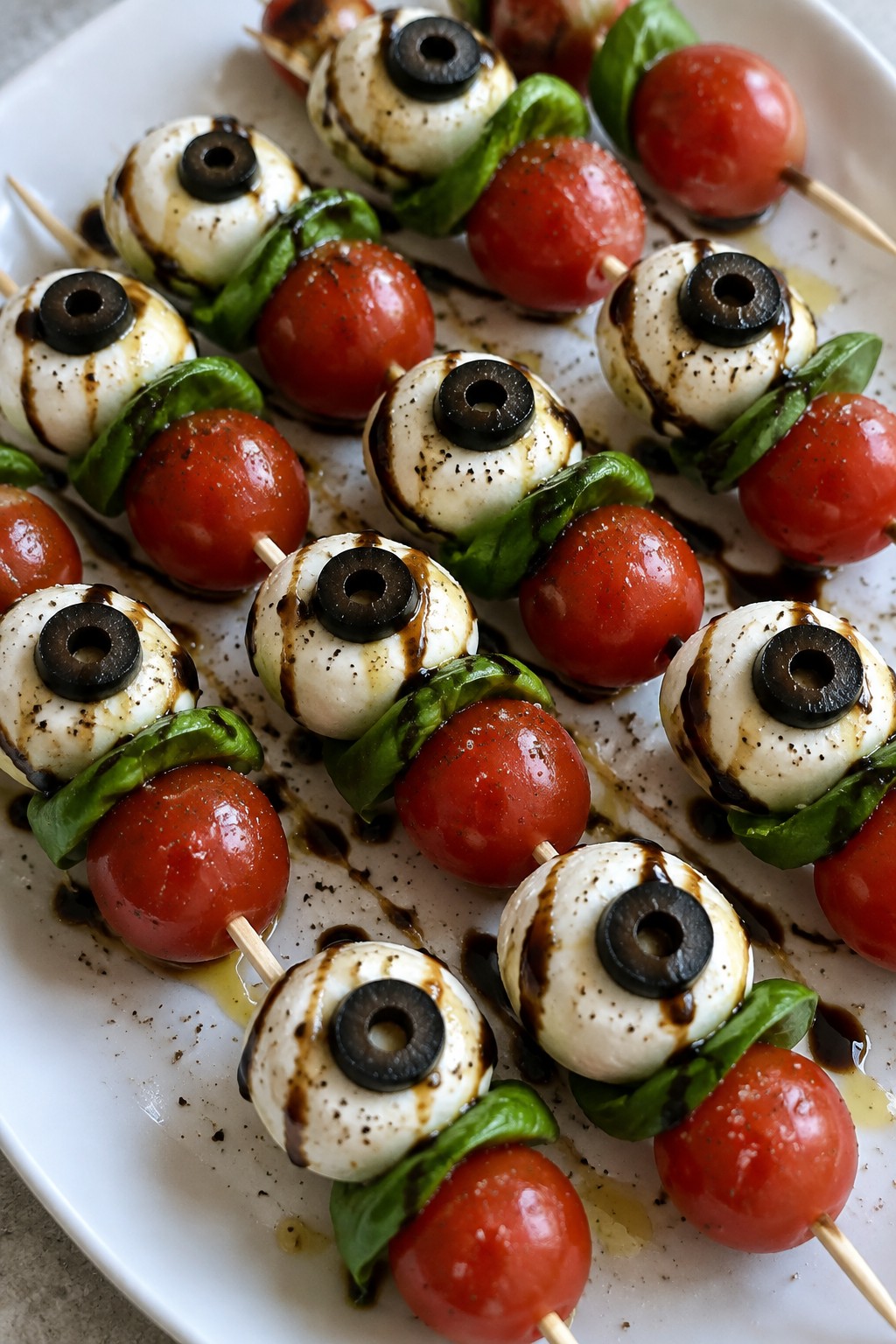 Creepy Eyeball Caprese Skewers