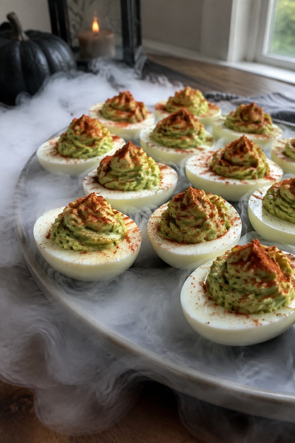 Eerie Foggy Deviled Egg Platter