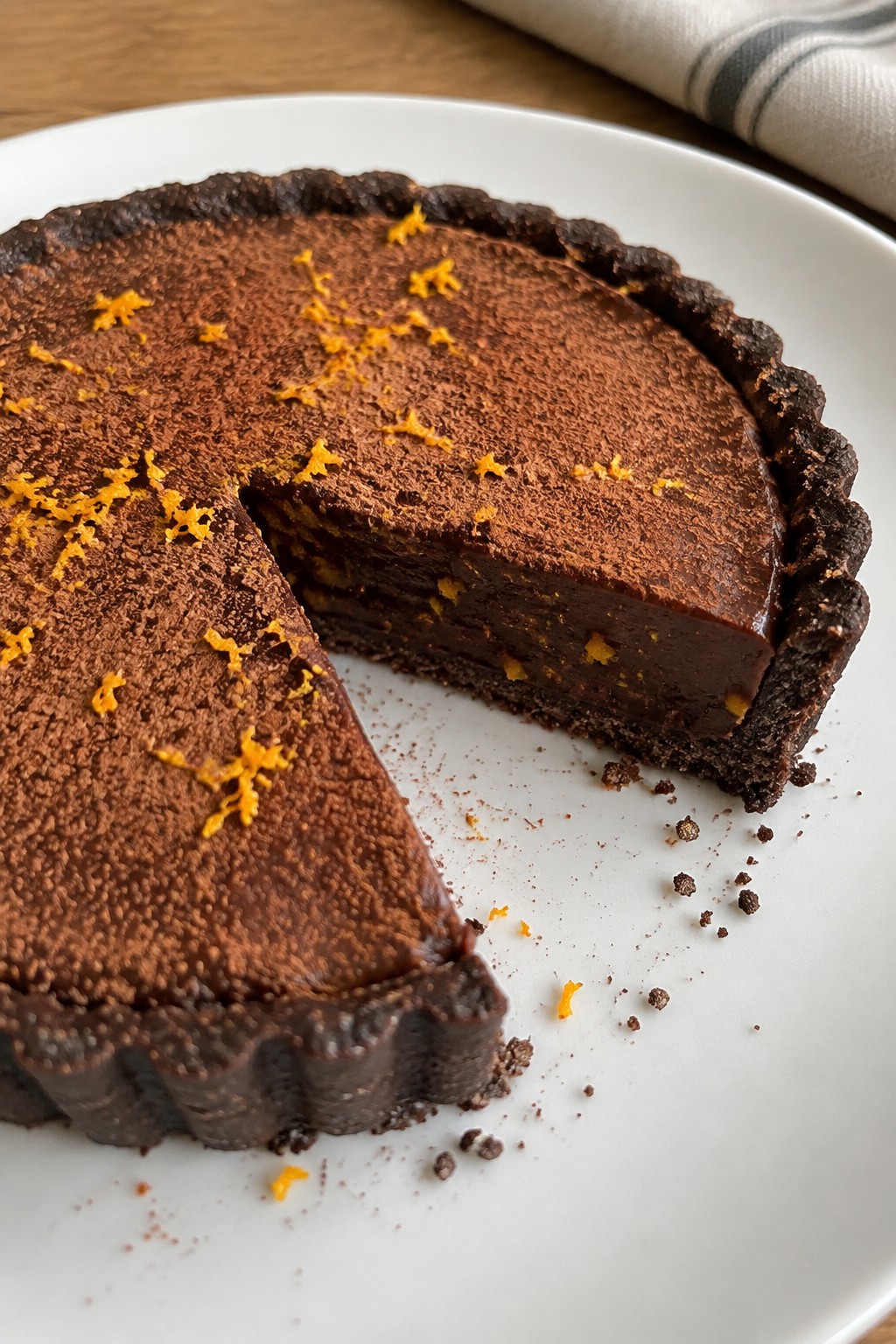 Dark Chocolate Orange Truffle Tart