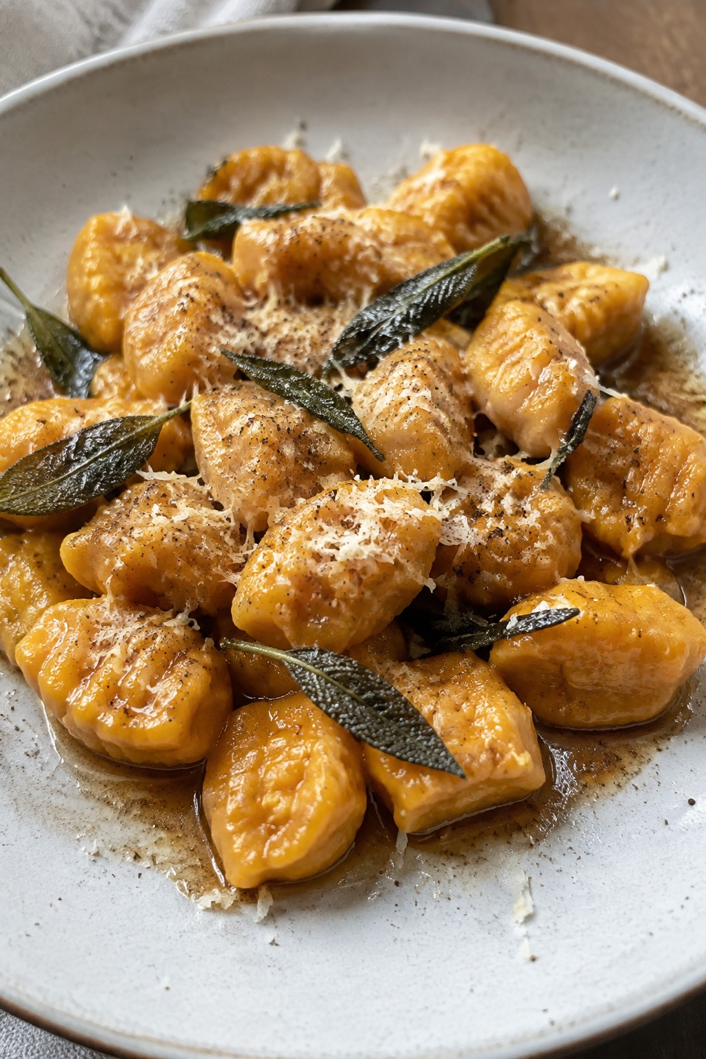 Pumpkin Gnocchi in Brown Butter Sage Sauce