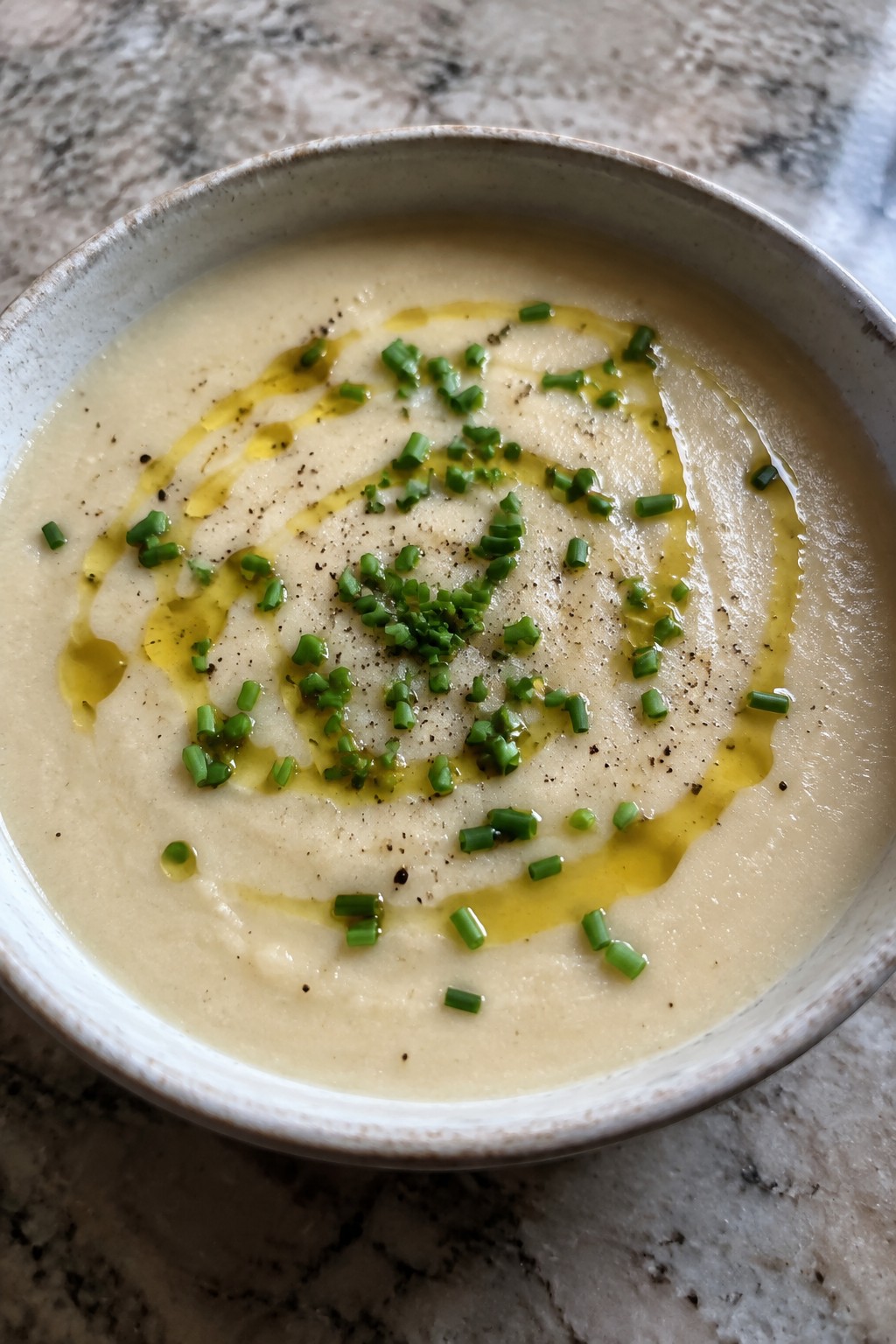 Roasted Cauliflower Soup with Truffle Oil