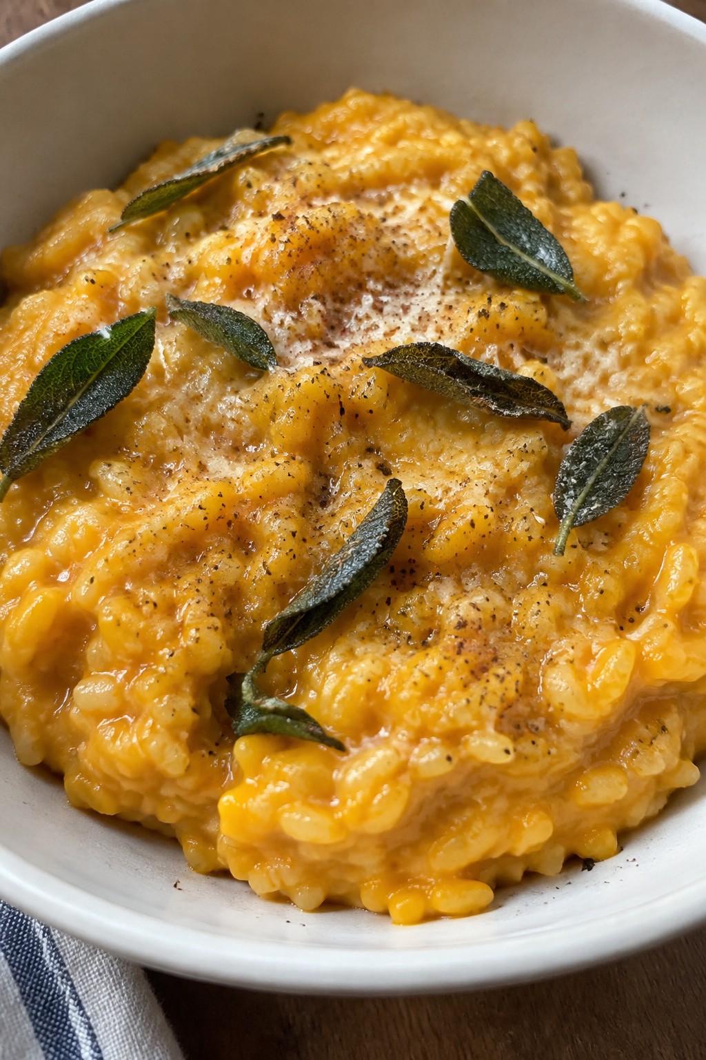Pumpkin Patch Risotto with Crispy Sage