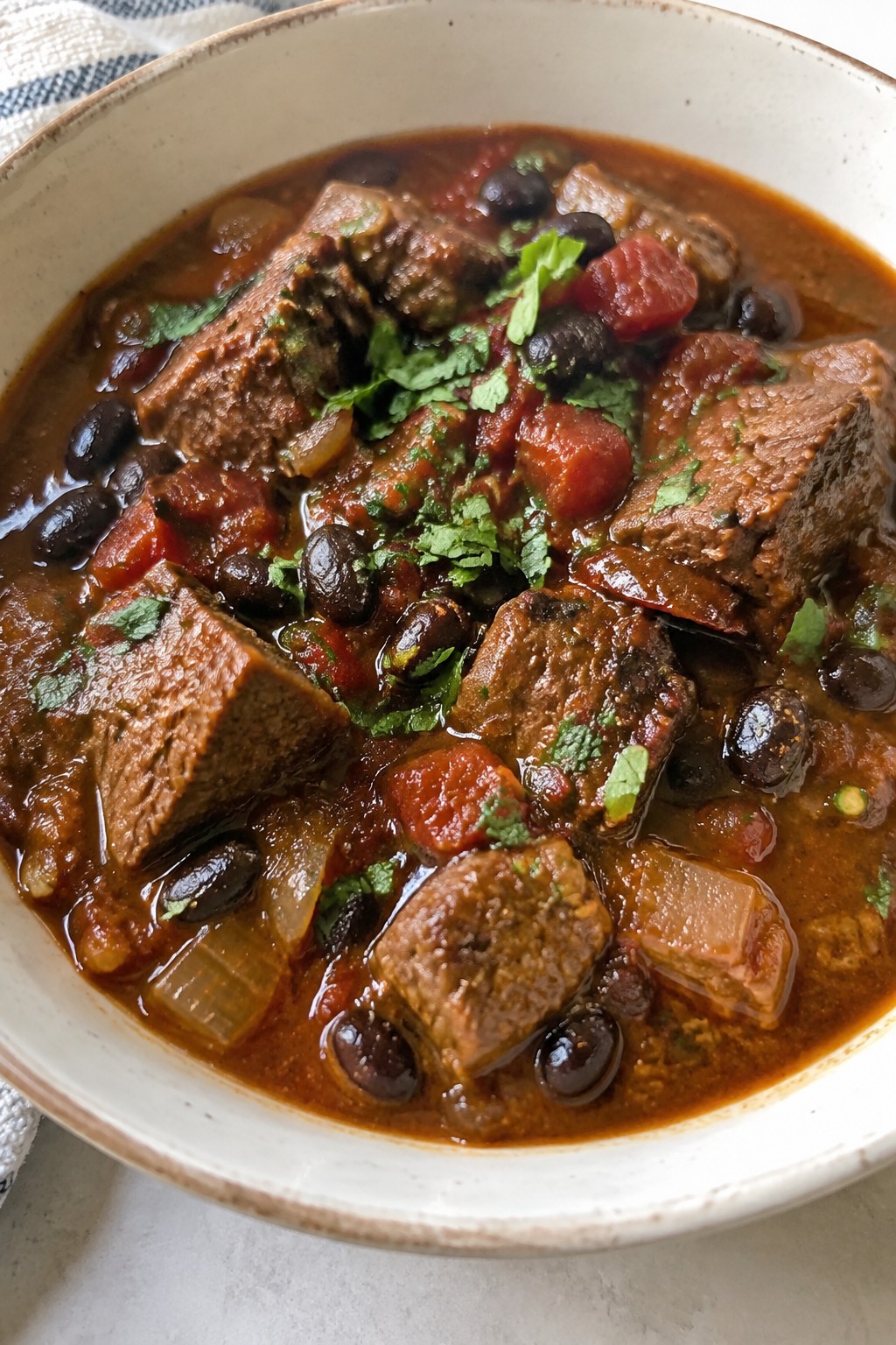 Spicy Chipotle Beef Stew with Black Beans