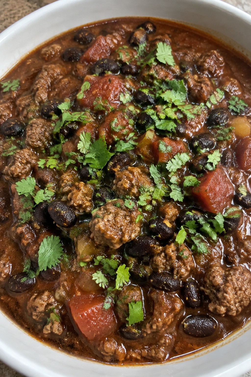 Spicy Chipotle Black Bean Hamburger Stew