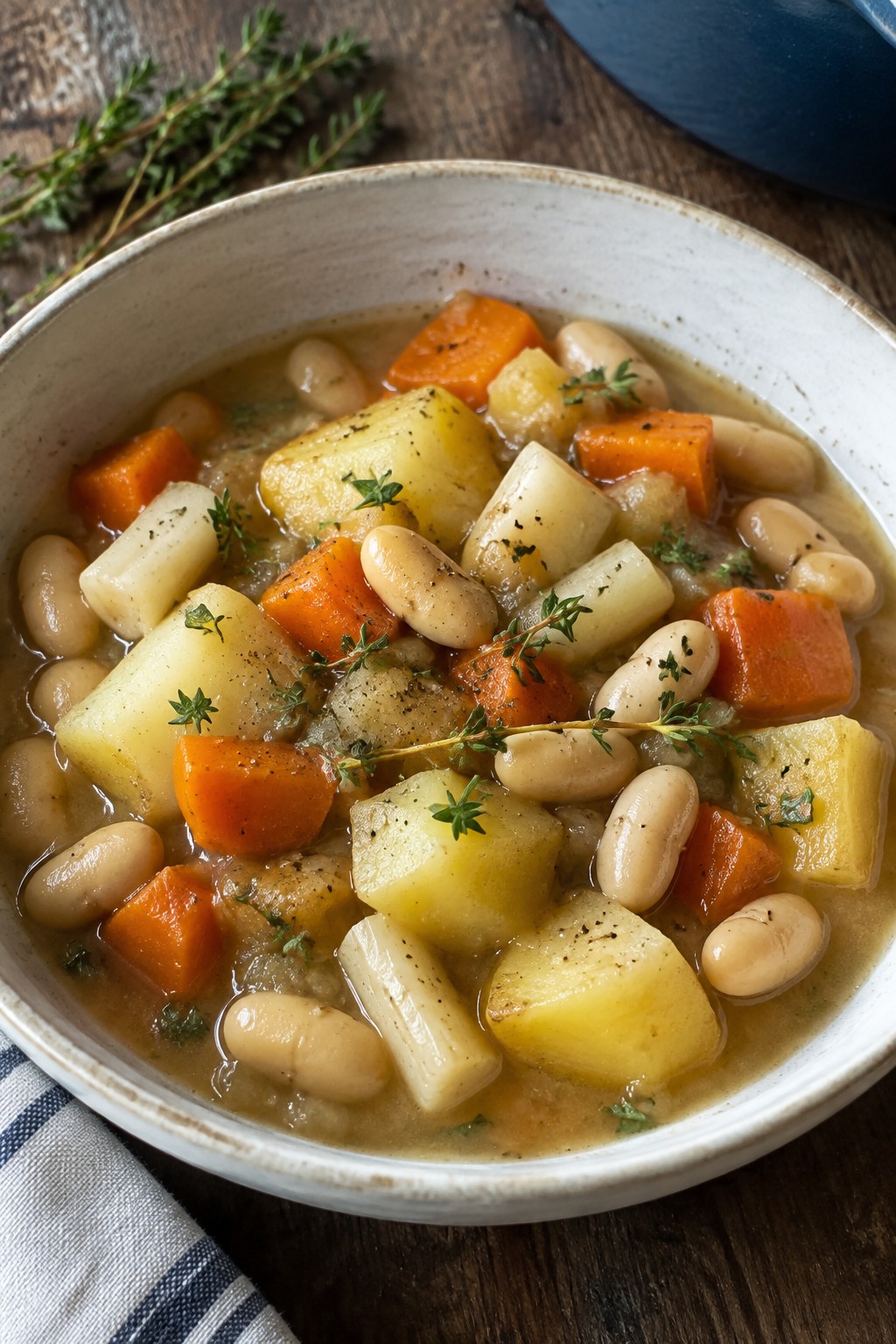 Rustic Vegetable and Bean Stew with Thyme