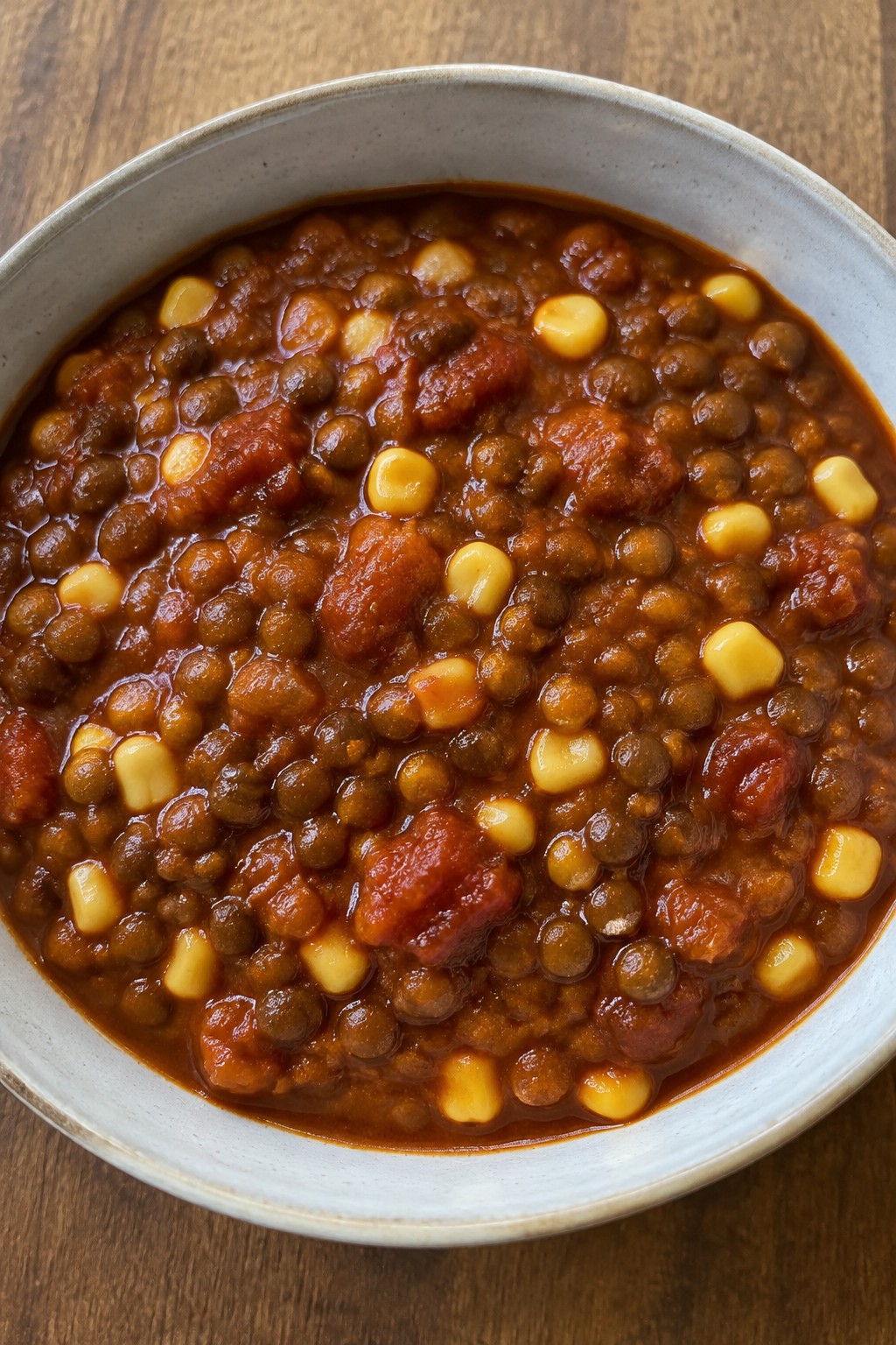 BBQ-Inspired Smoky Lentil Stew with Corn