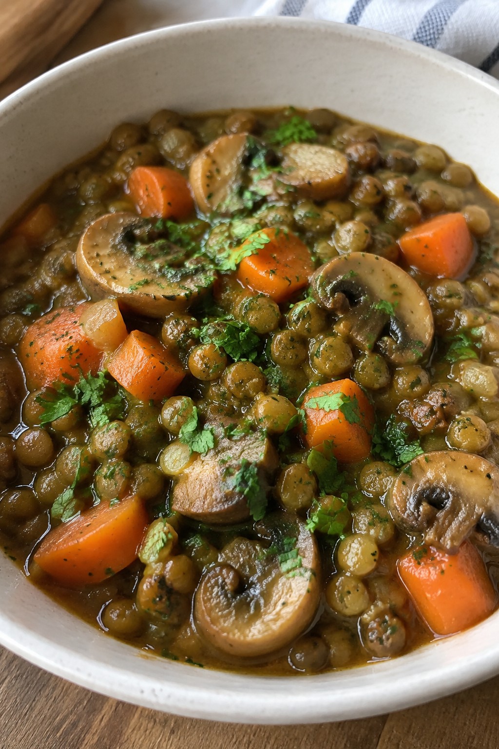 Herbed Provençal Lentil Mushroom Stew