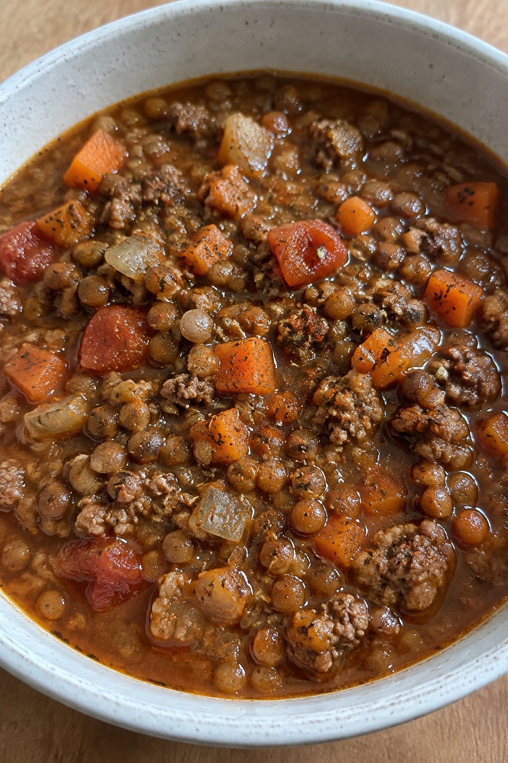 Smoky Hamburger Lentil Stew