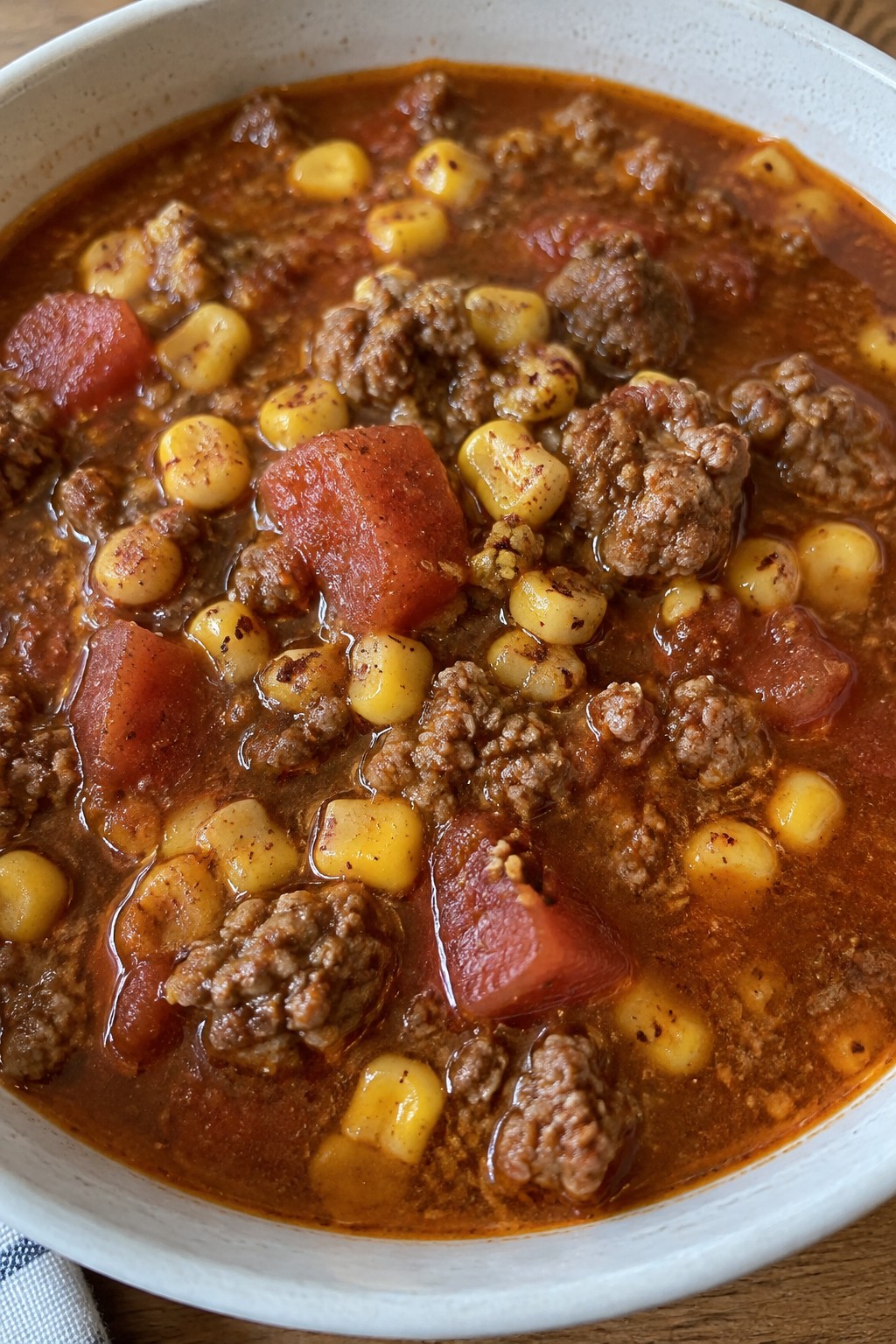 Spicy Hamburger Corn Stew