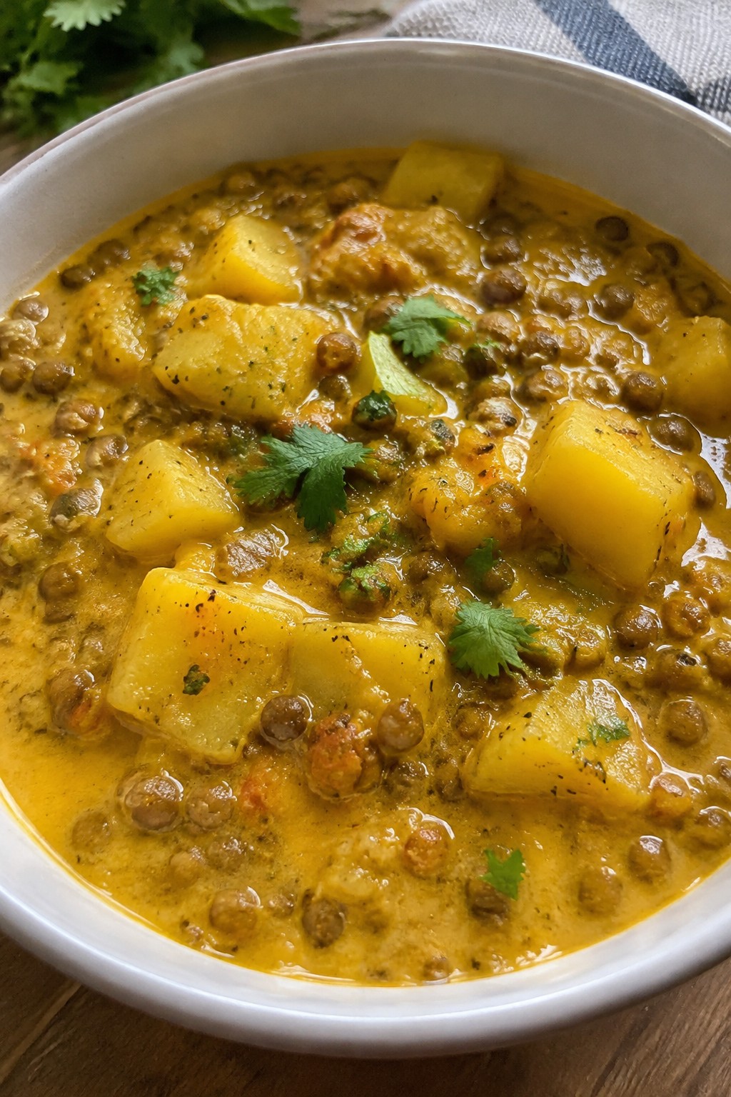 Coconut Curry Lentil Stew with Potatoes