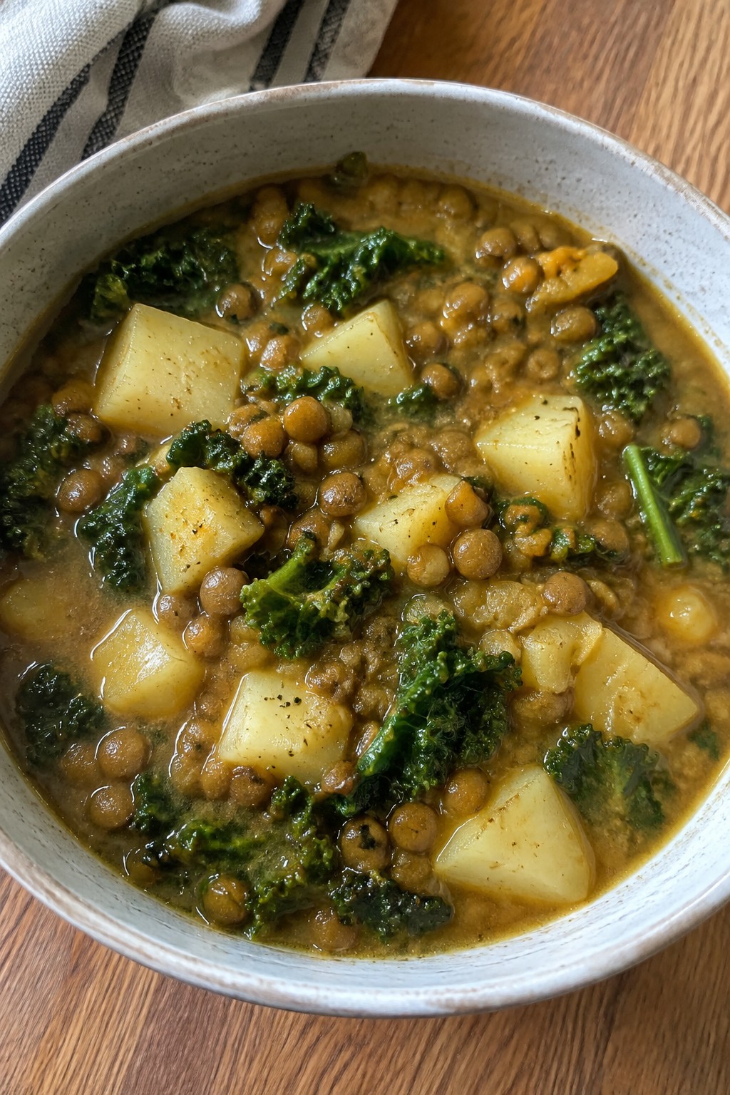 Ginger Miso Lentil Stew with Potatoes