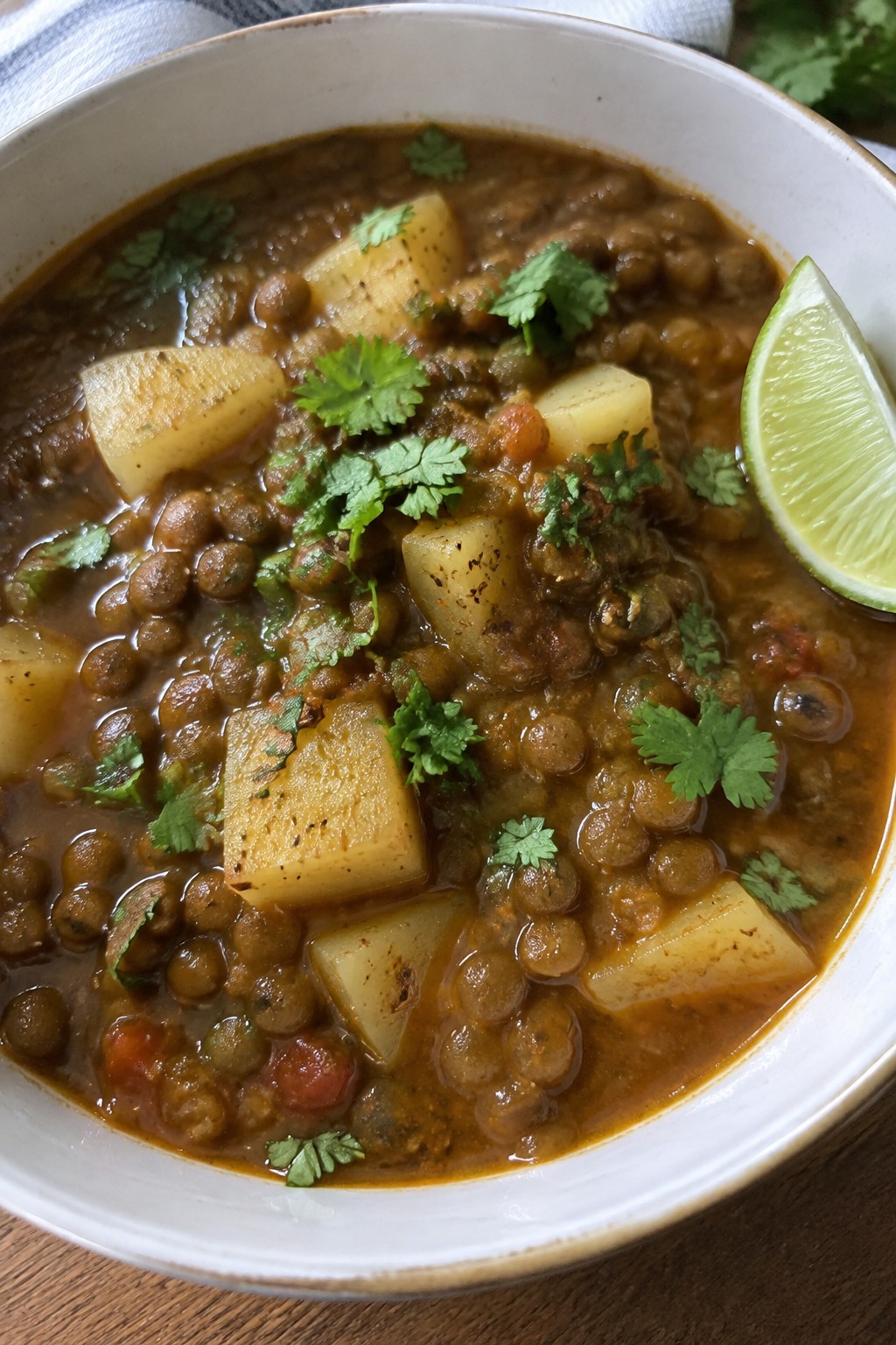 Mexican Cumin-Spiced Lentil Stew with Potatoes