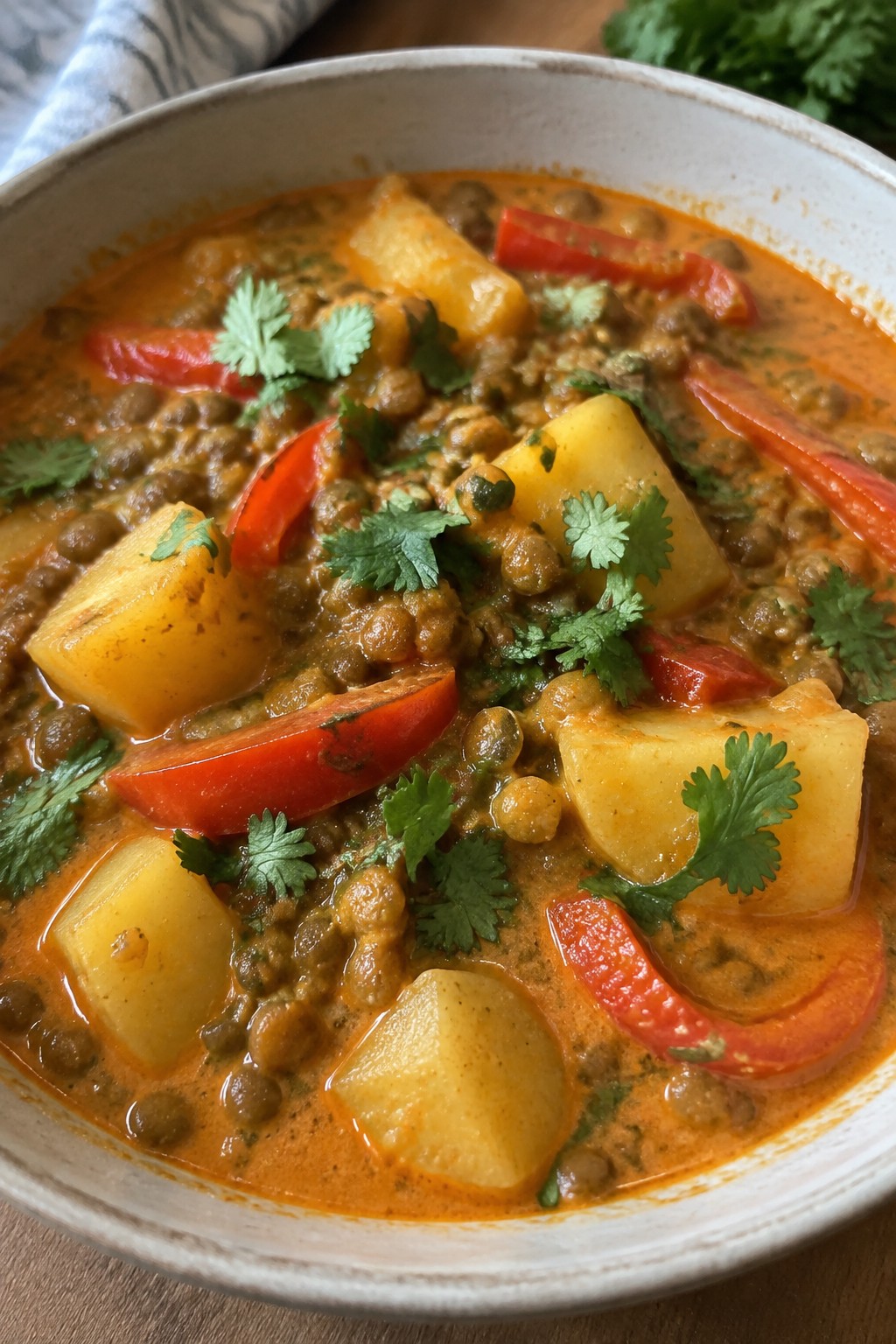 Thai Red Curry Lentil Stew with Potatoes