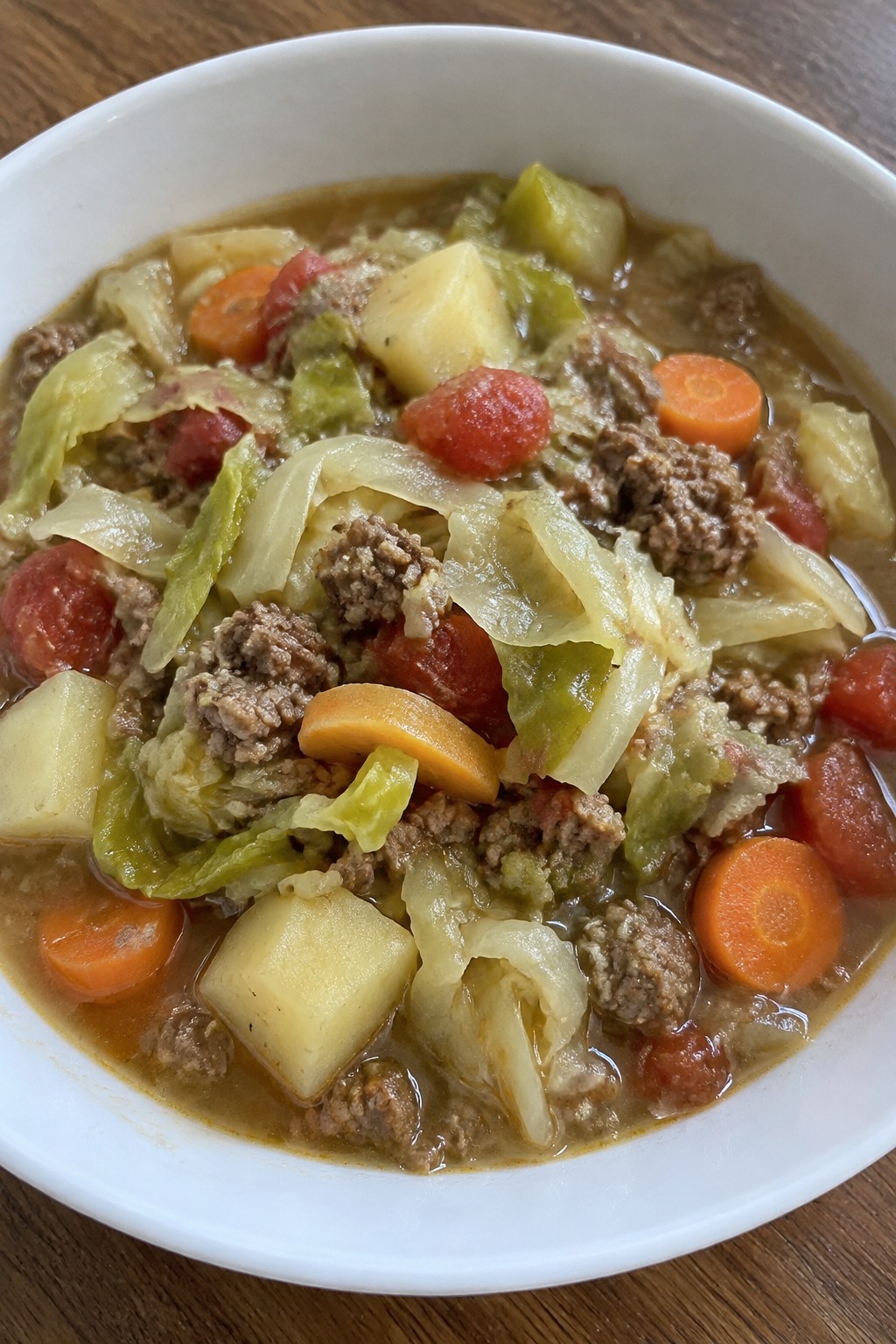 Cabbage and Potato Hamburger Stew