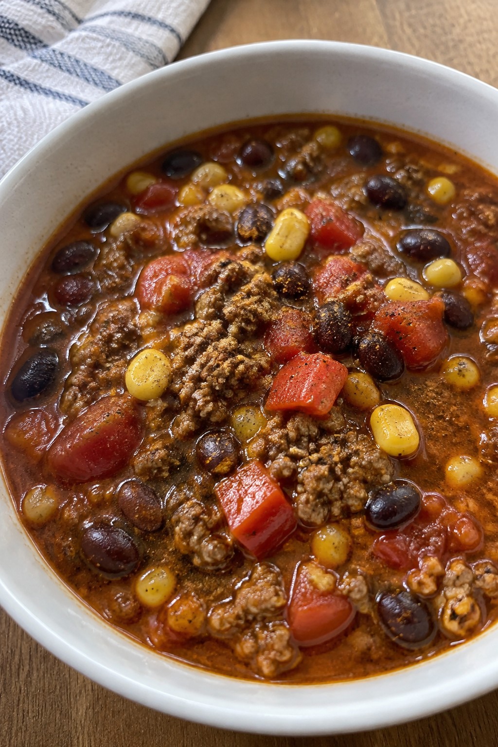 Tex-Mex Hamburger Stew with Black Beans and Cumin