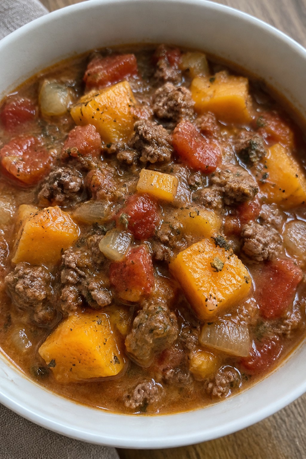 Autumn Squash and Sage Hamburger Stew