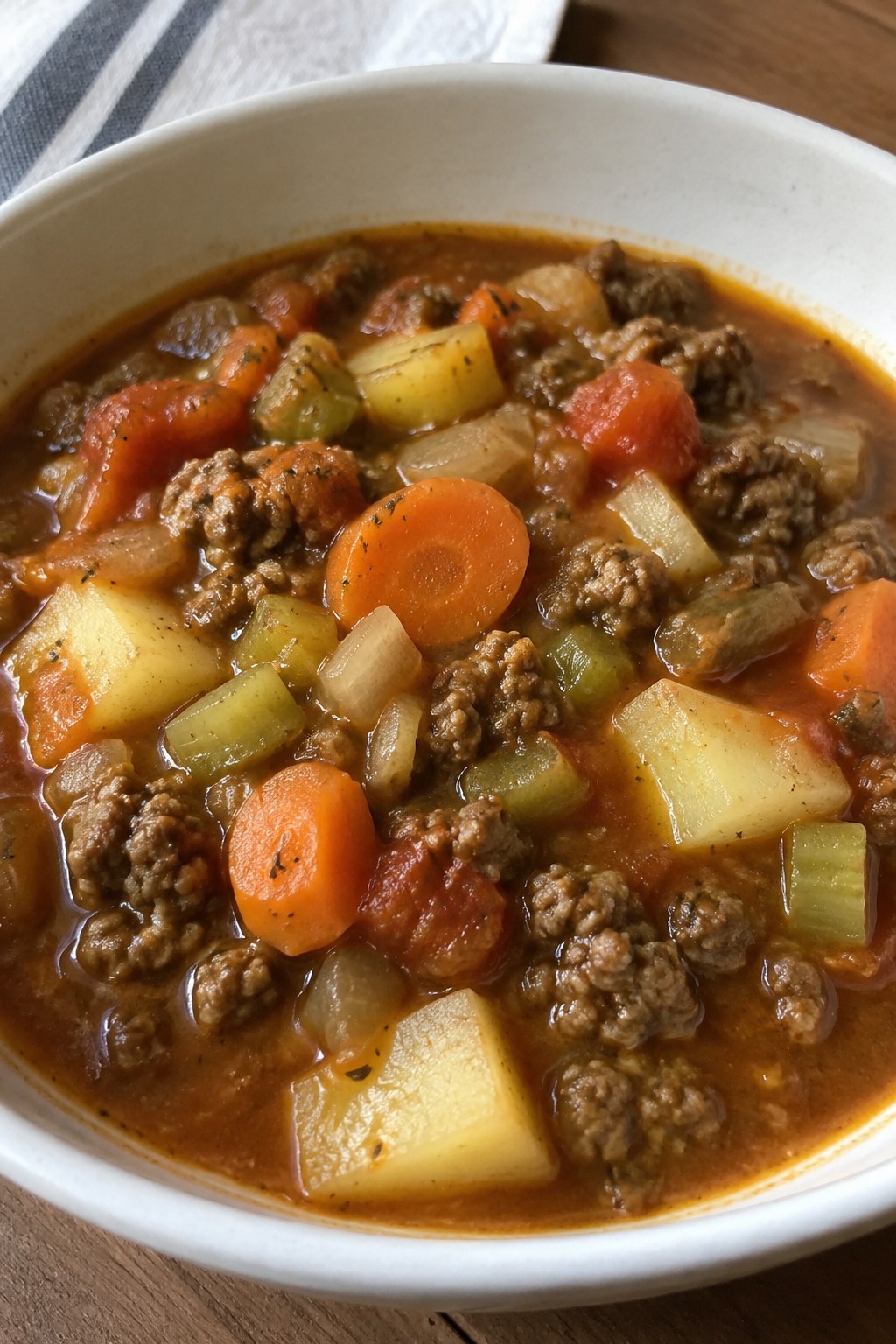 Classic Hearty Hamburger Vegetable Stew