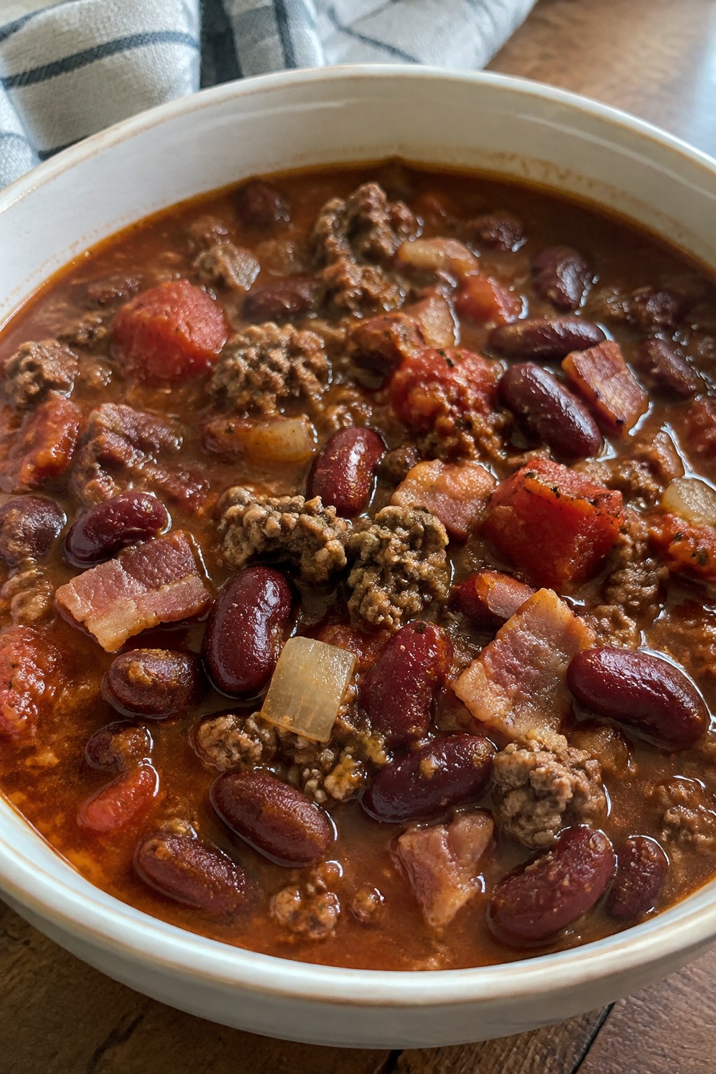 Smoky Bacon and Bean Hamburger Stew