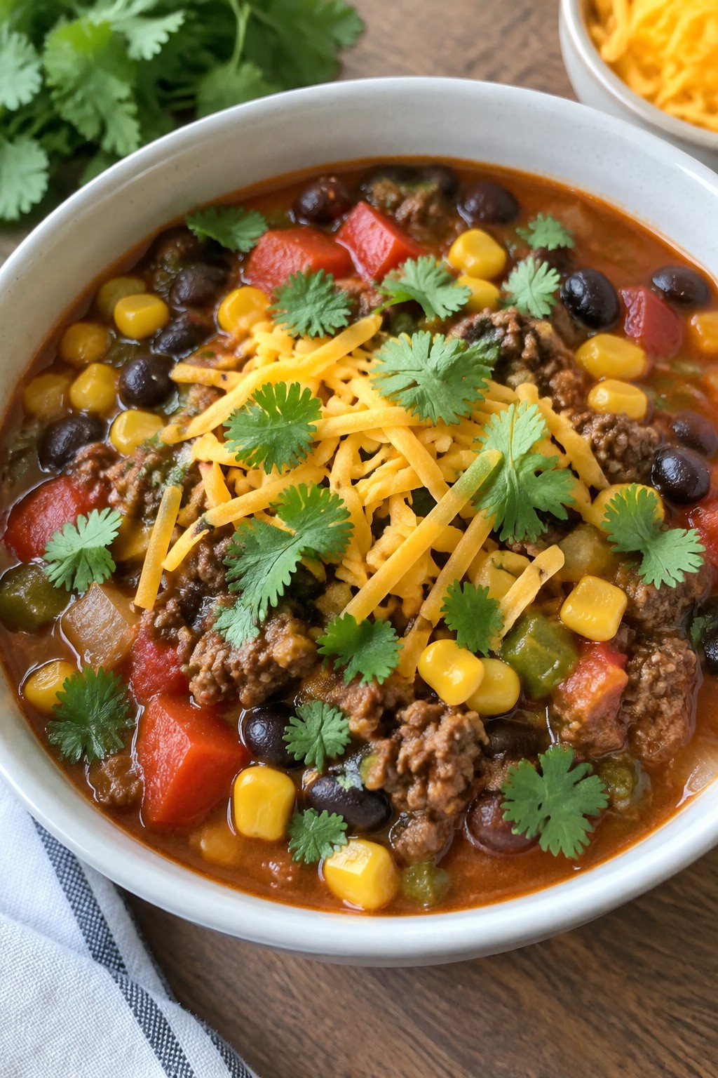 Southwestern Corn and Pepper Hamburger Stew