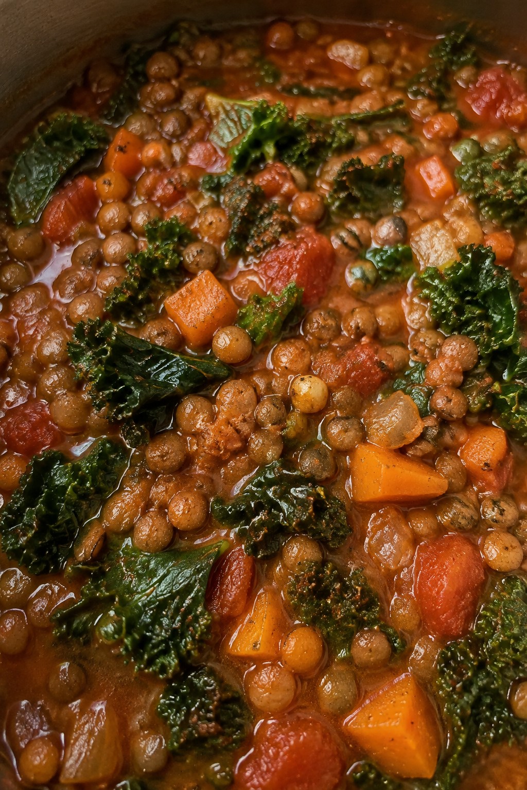 Instant Pot Kale and Lentil Stew with Smoked Paprika