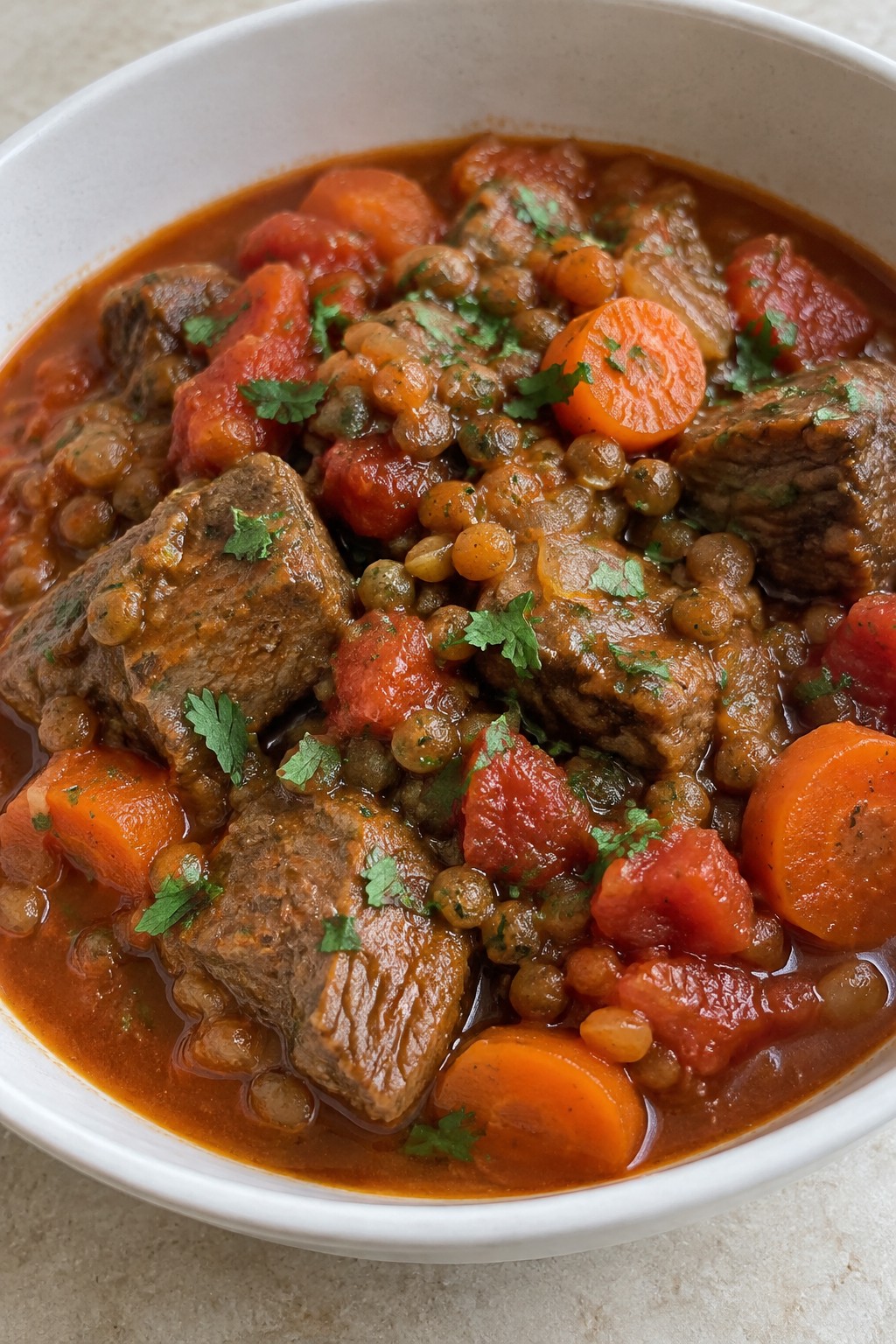 Slow-Cooked Lamb and Lentil Stew with Warm Spices