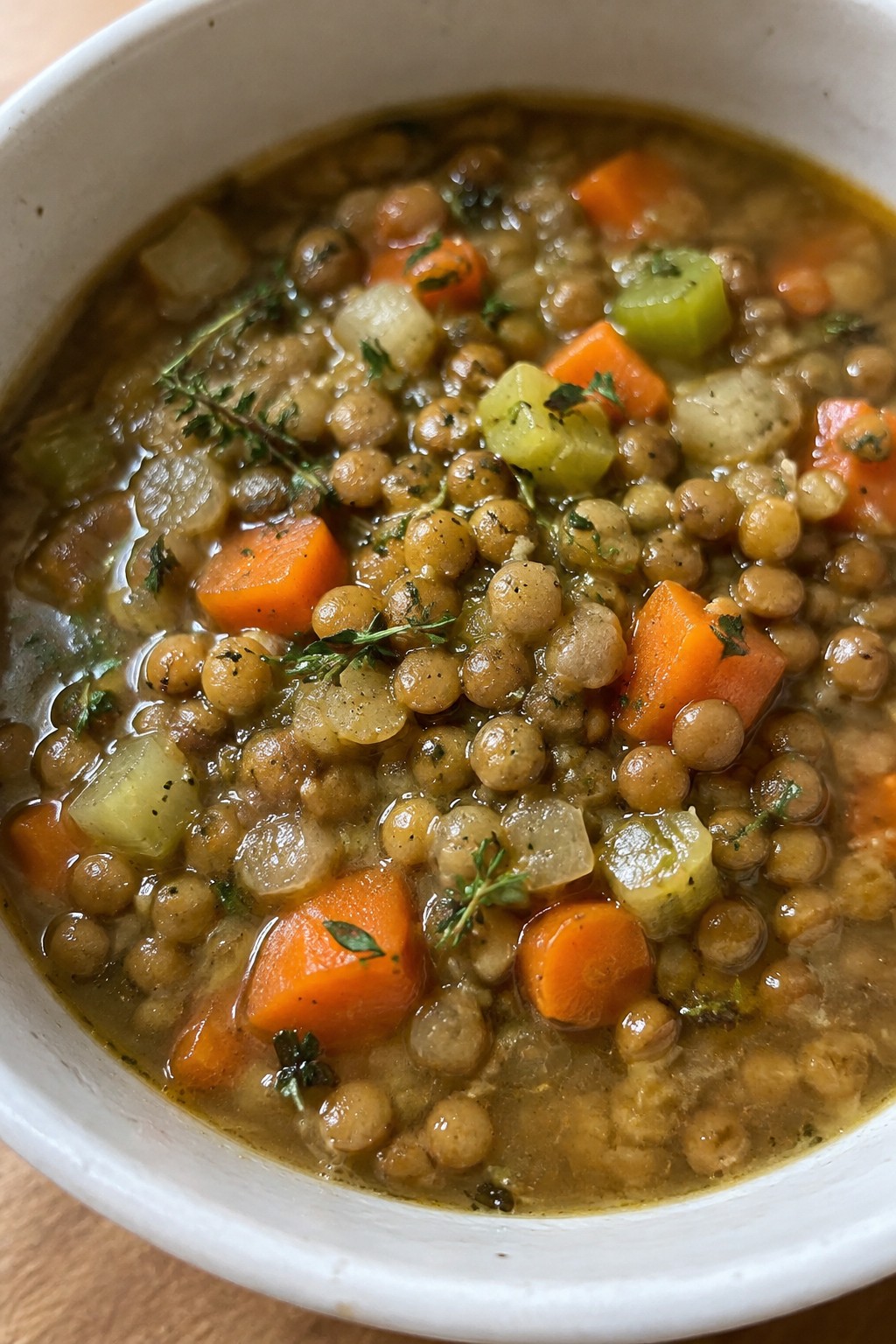 French Lentil Stew with Dijon Mustard and Thyme