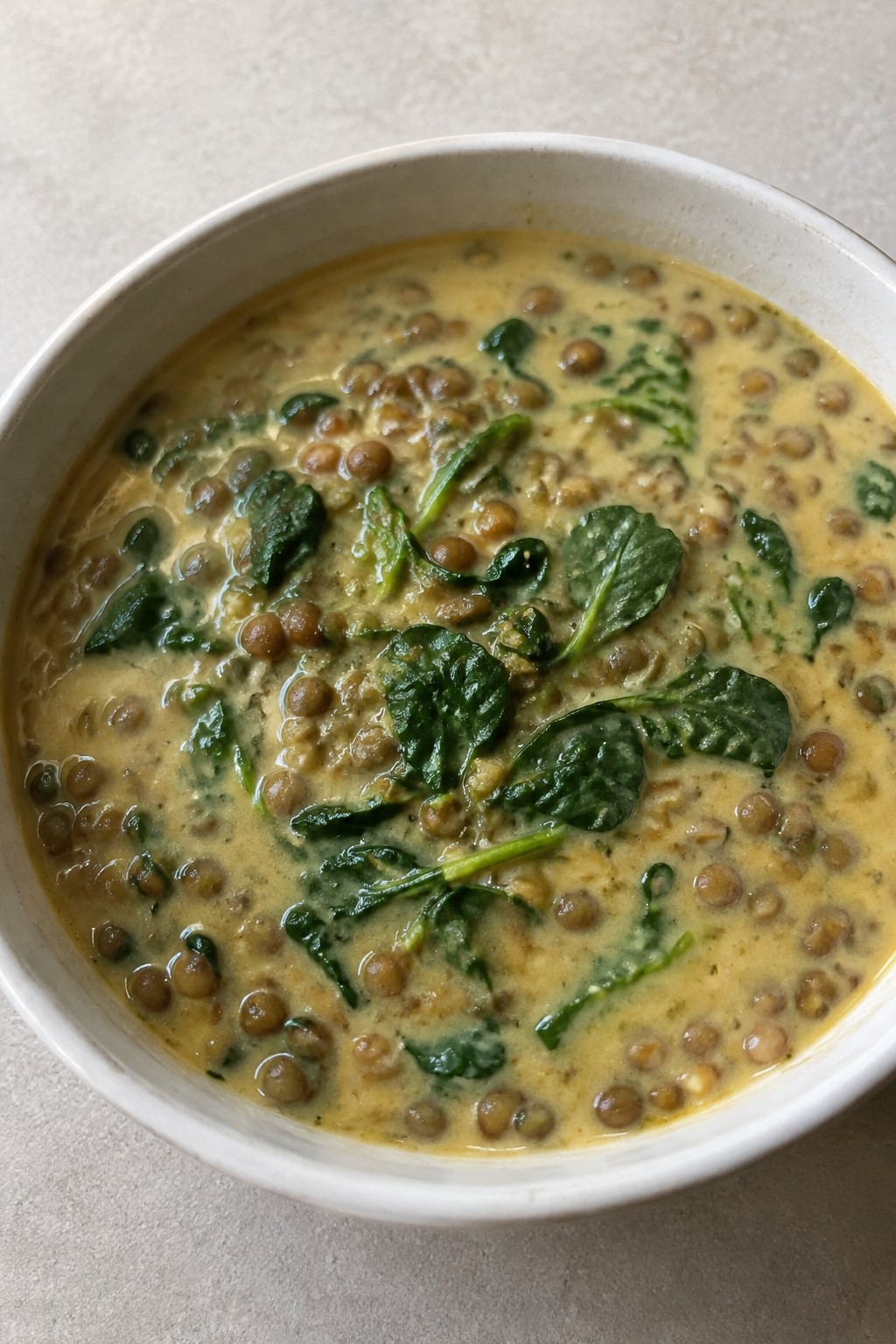 Curry Lentil Stew with Watercress and Coconut Milk