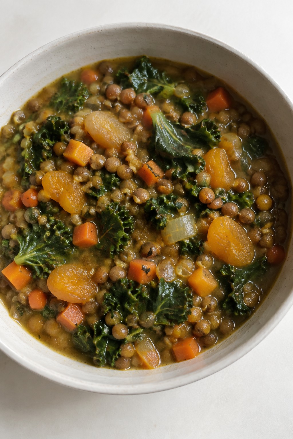 Moroccan-Spiced Lentil Stew with Kale and Apricots