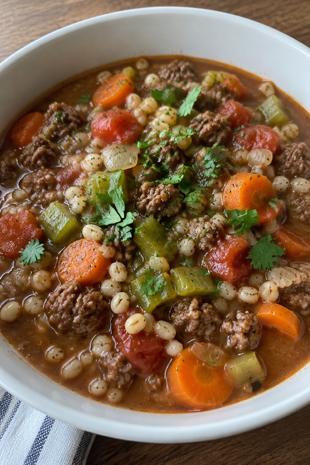 Hearty Beef Barley Hamburger Stew