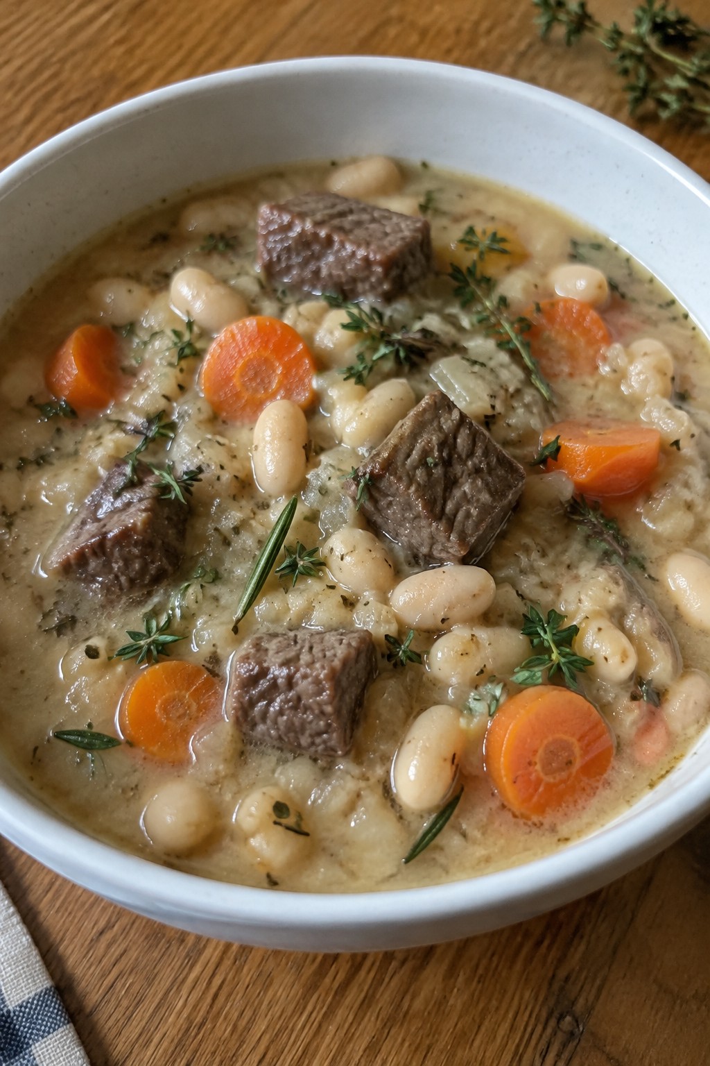 Herbed Beef Stew with White Beans and Thyme