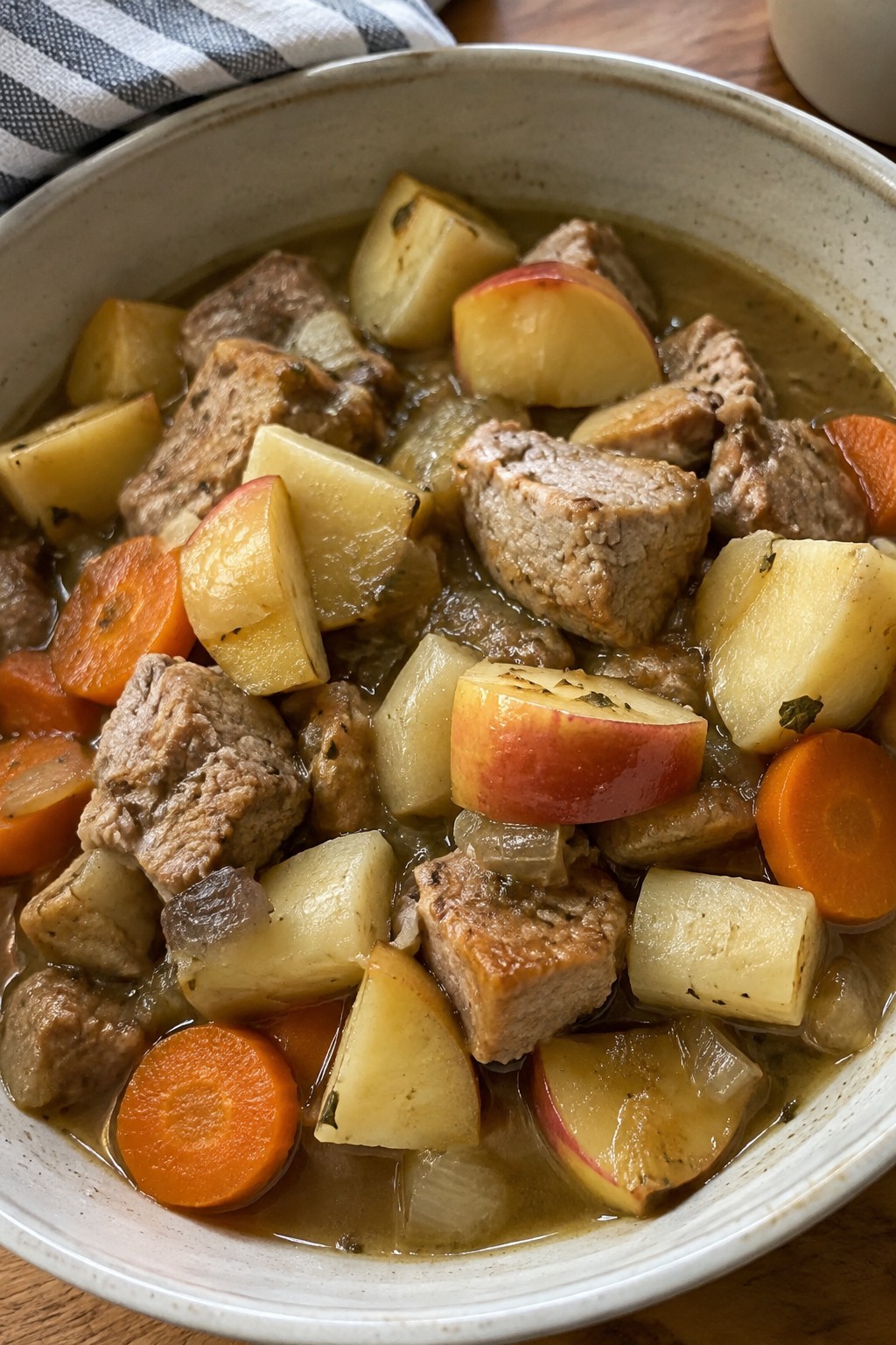 Rustic Pork and Apple Stew with Parsnips